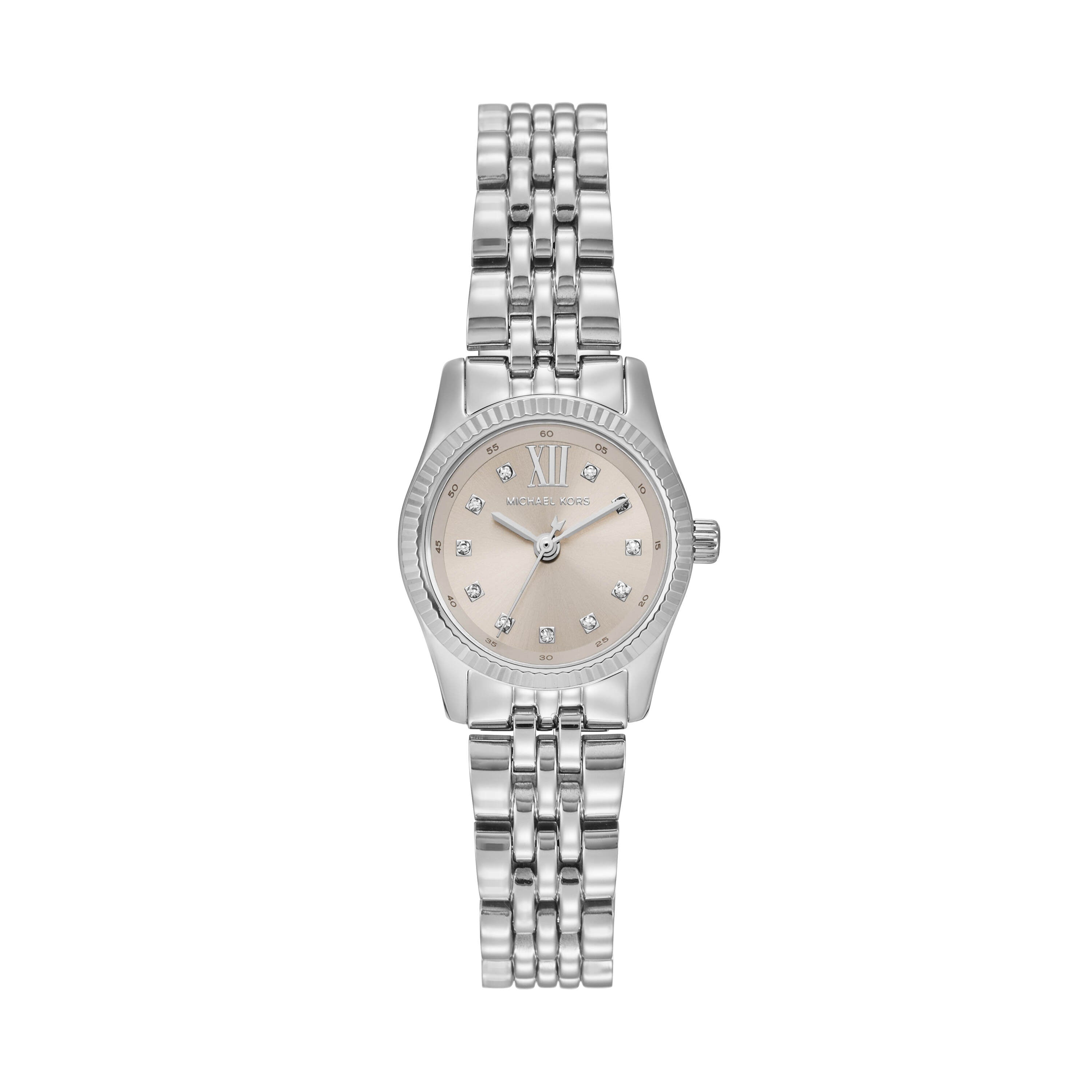 Michael Kors Petite Lexington Pavé Silver-Tone Watch MK4843