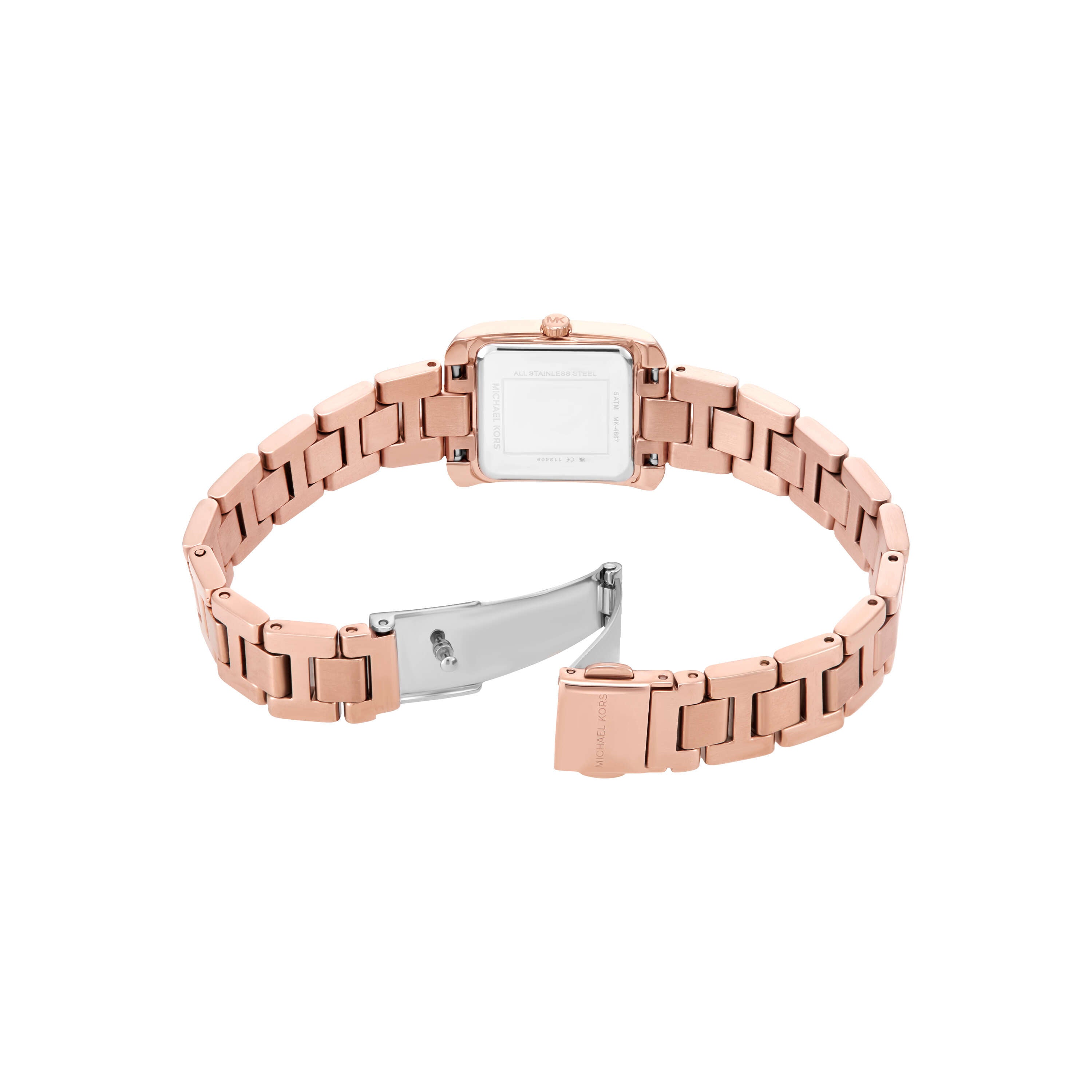 Michael Kors Emery Mother of Pearl Dial Rose Gold Stainless Steel Watch MK4868