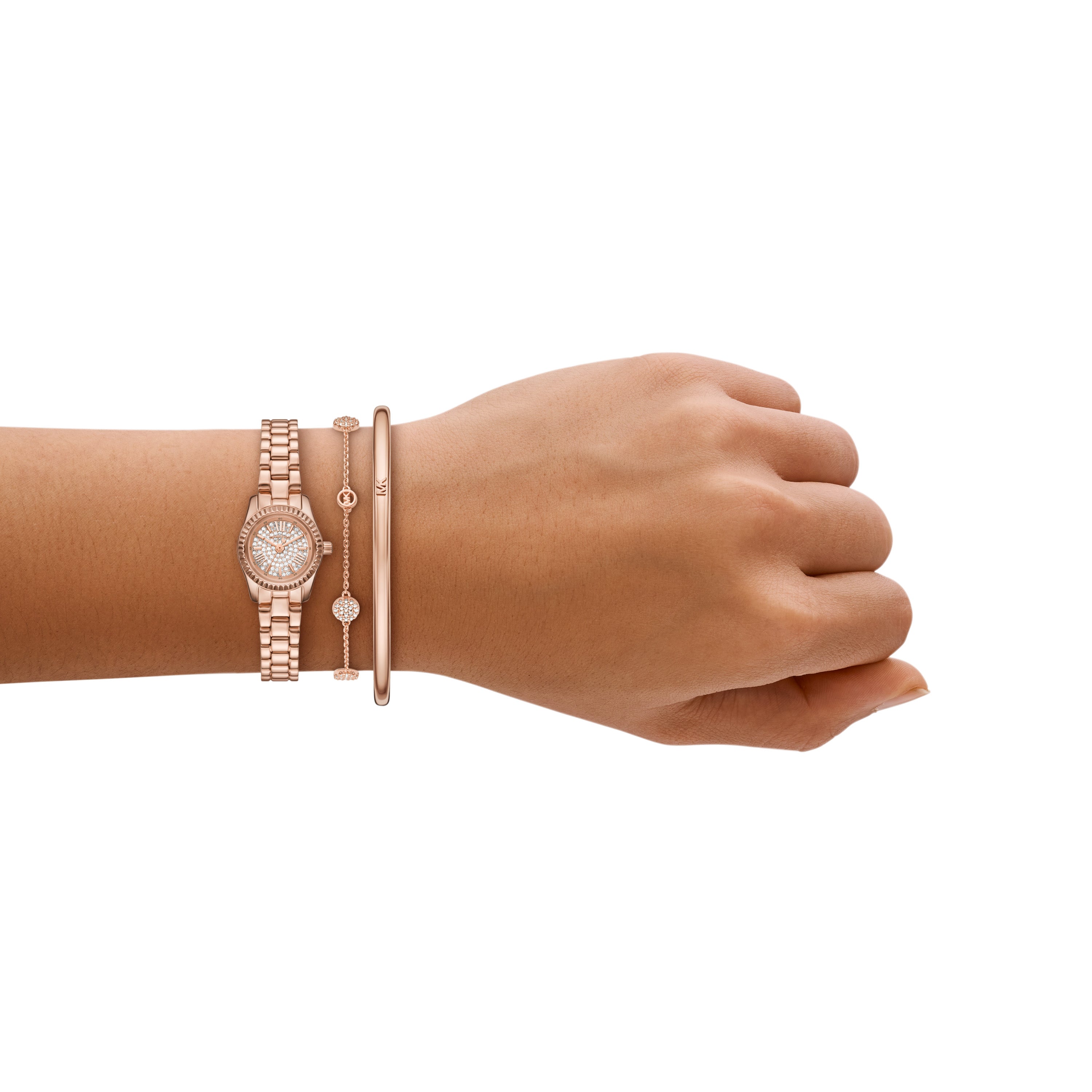 Michael Kors Petite Lexington Pavé Rose Gold-Tone Watch and Gift Set MK4946SET