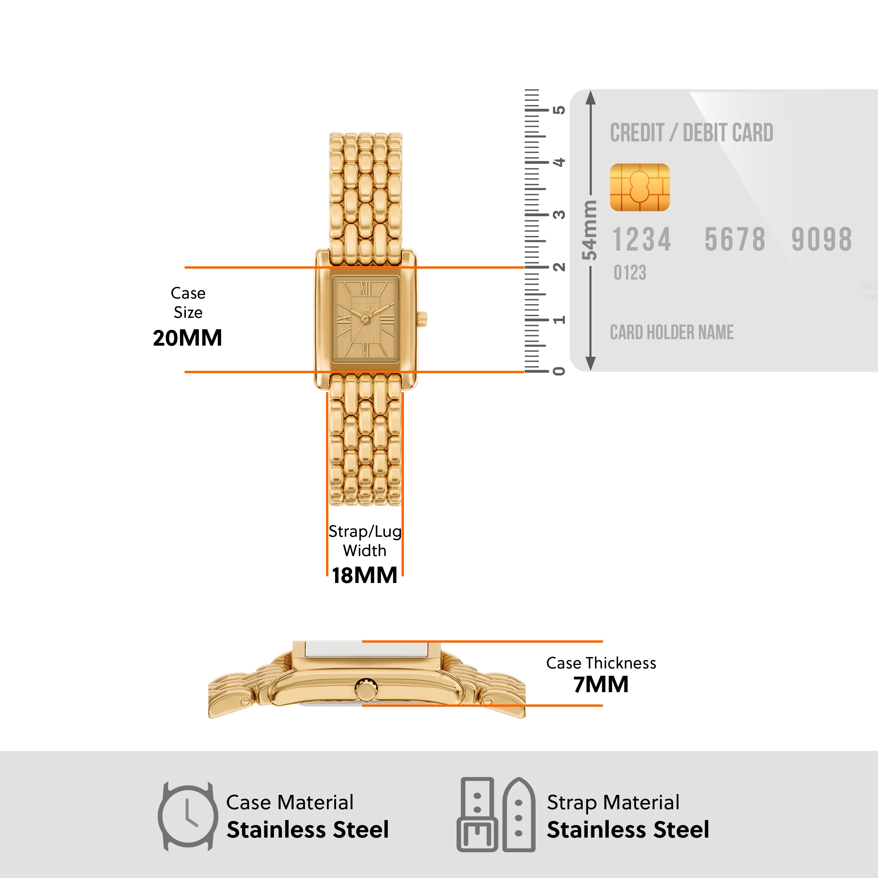 Michael Kors Essex Gold Dial Stainless Steel Watch MK4997