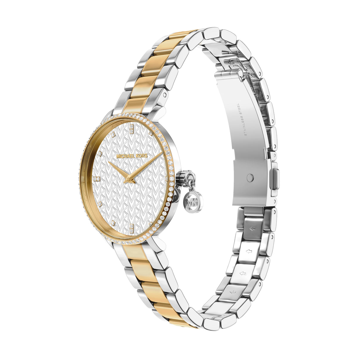 Michael Kors Mini Pyper Pave Two Tone Stainless Steel Watch MK7574
