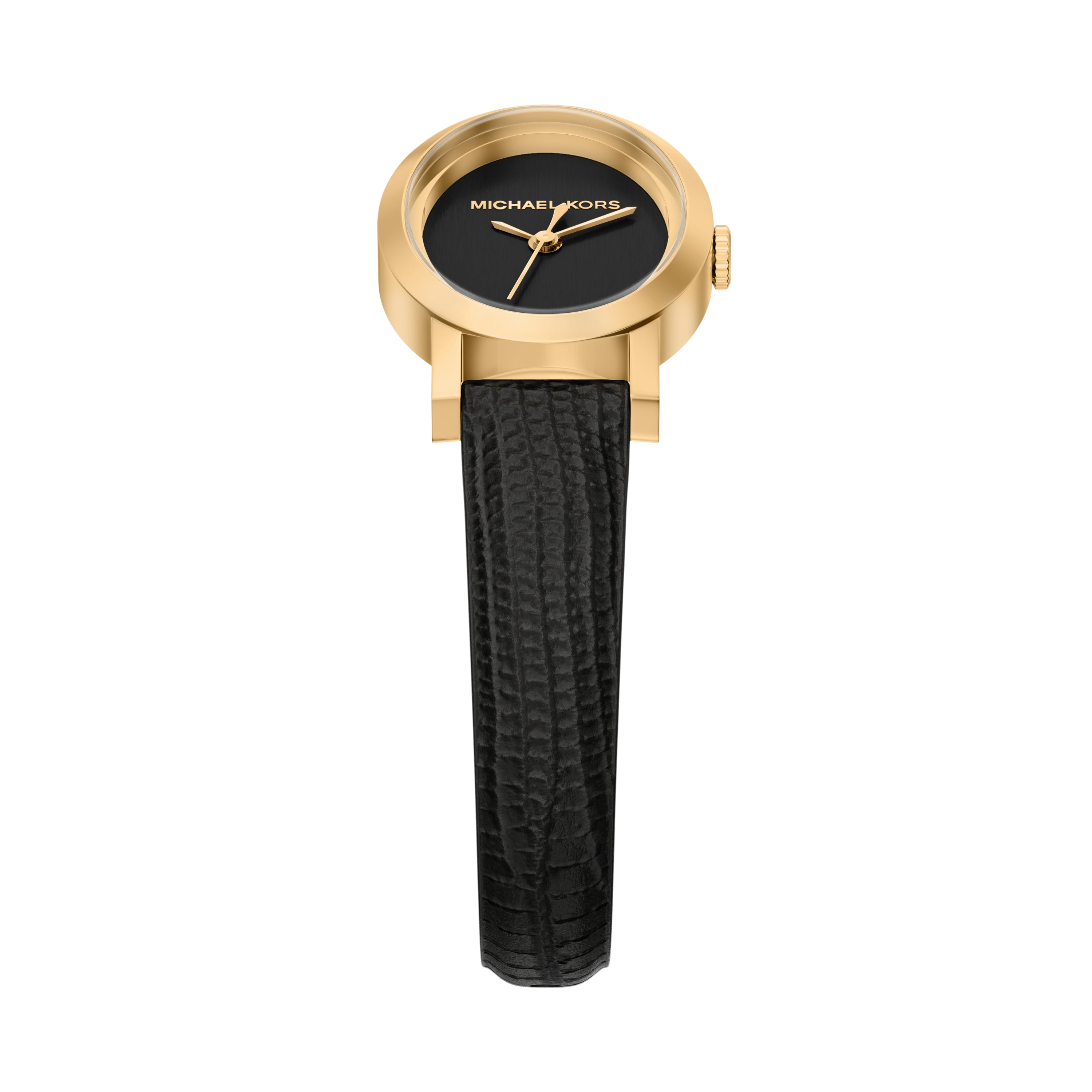 Michael Kors Maude Black Dial Leather Strap Watch MK7585