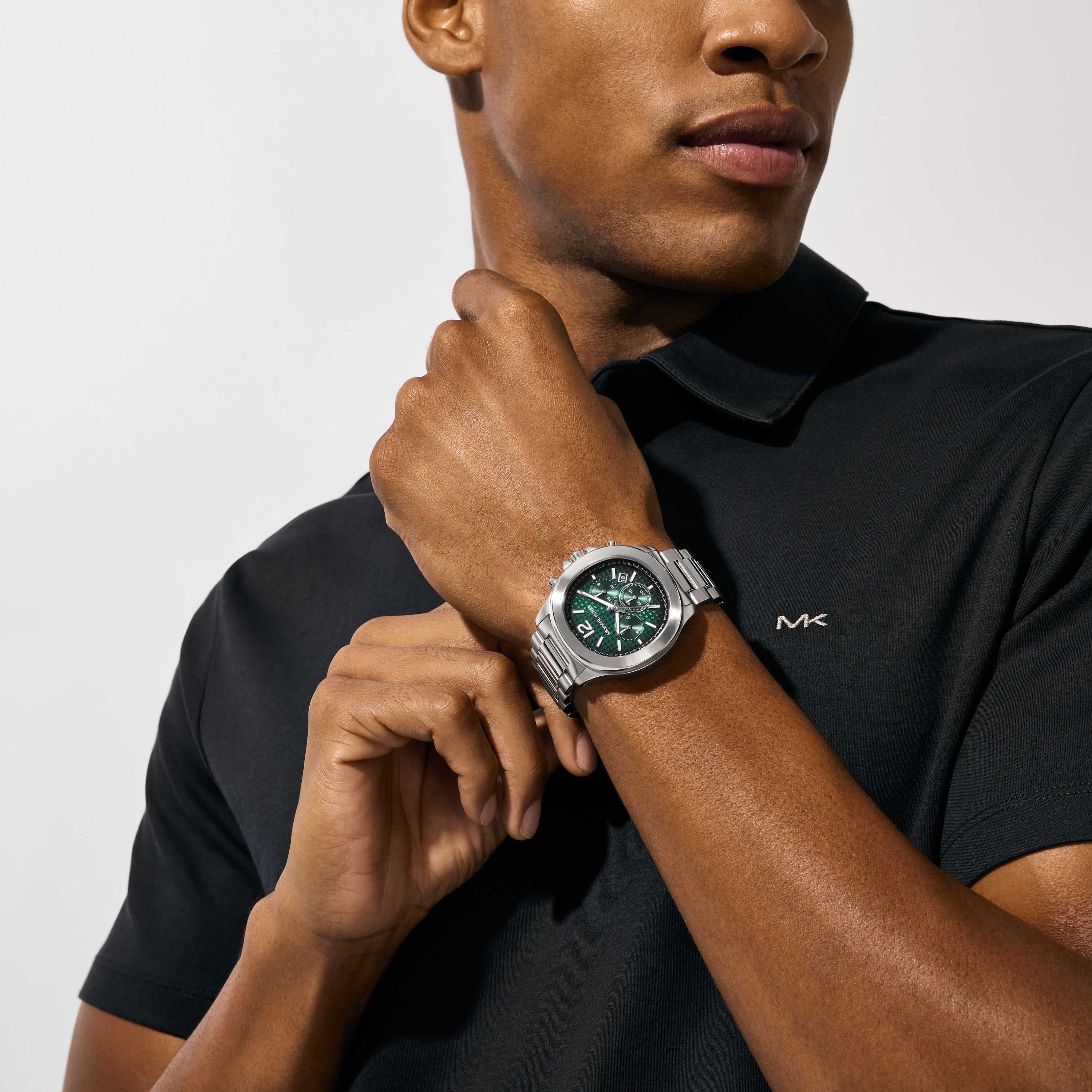 Michael Kors Sage Green Dial Silver Stainless Steel Watch MK9191