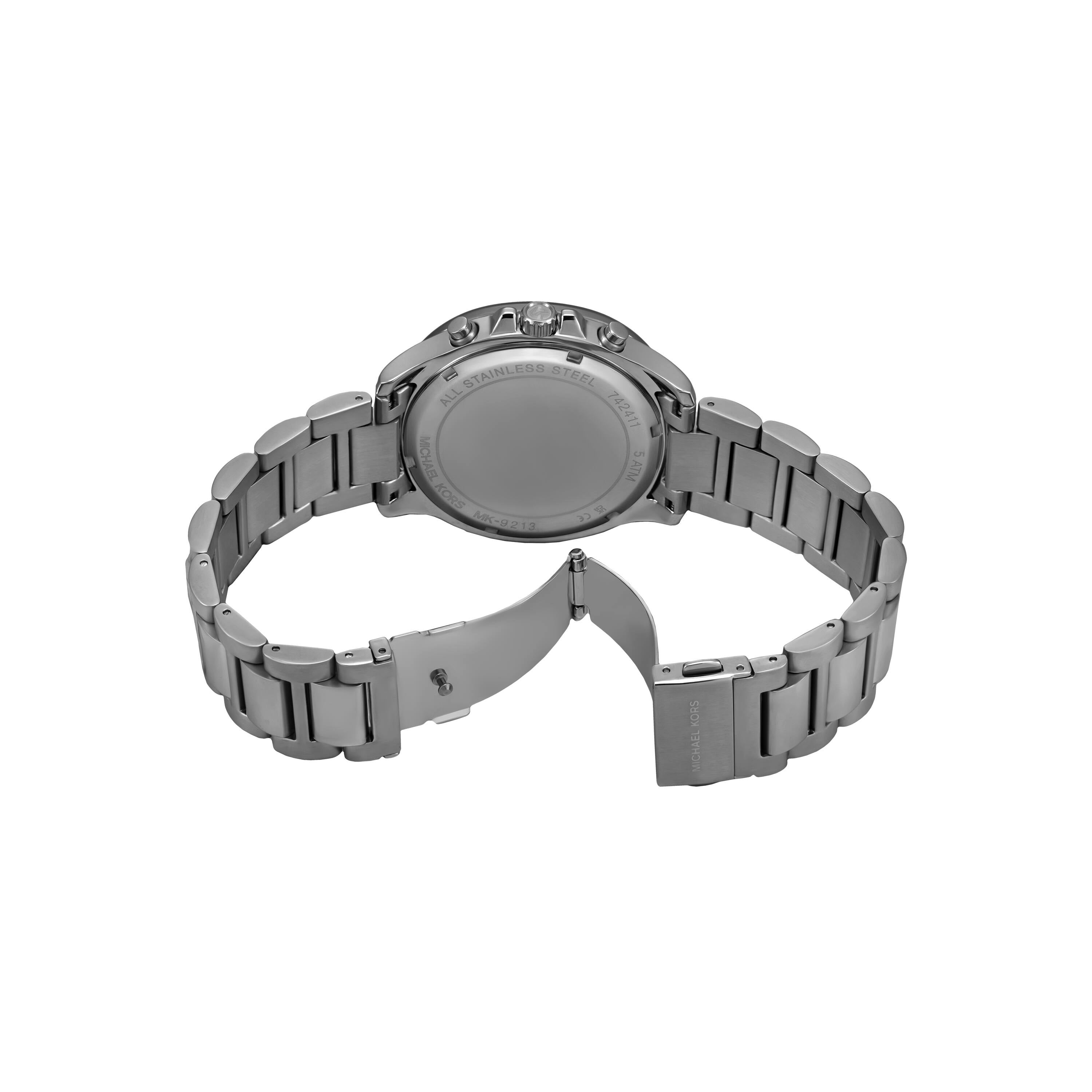 Michael Kors Sage Blue Dial Gunmetal Stainless Steel Watch MK9213