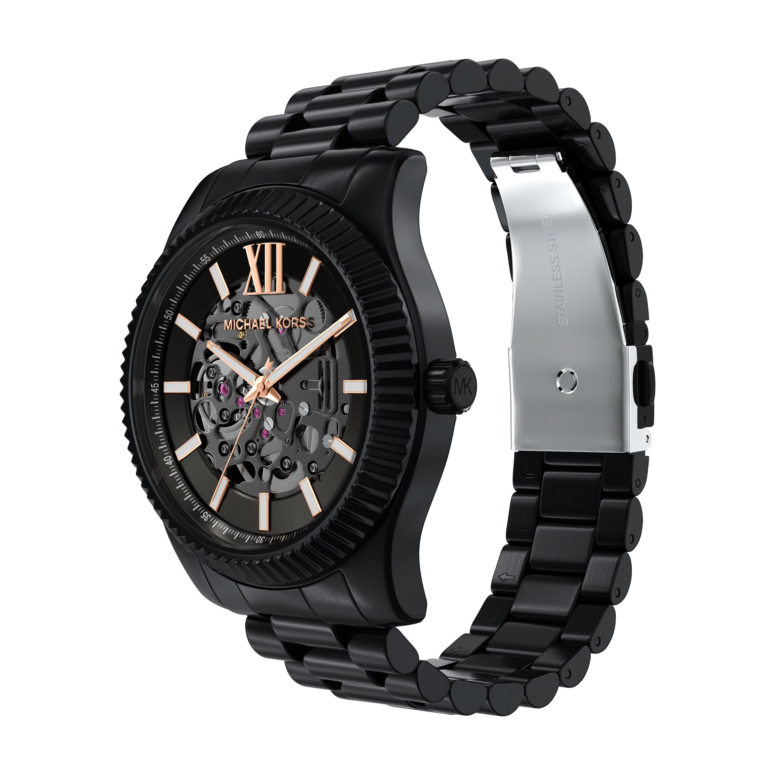 Michael Kors Lexington Black Dial Stainless Steel Watch MK9244