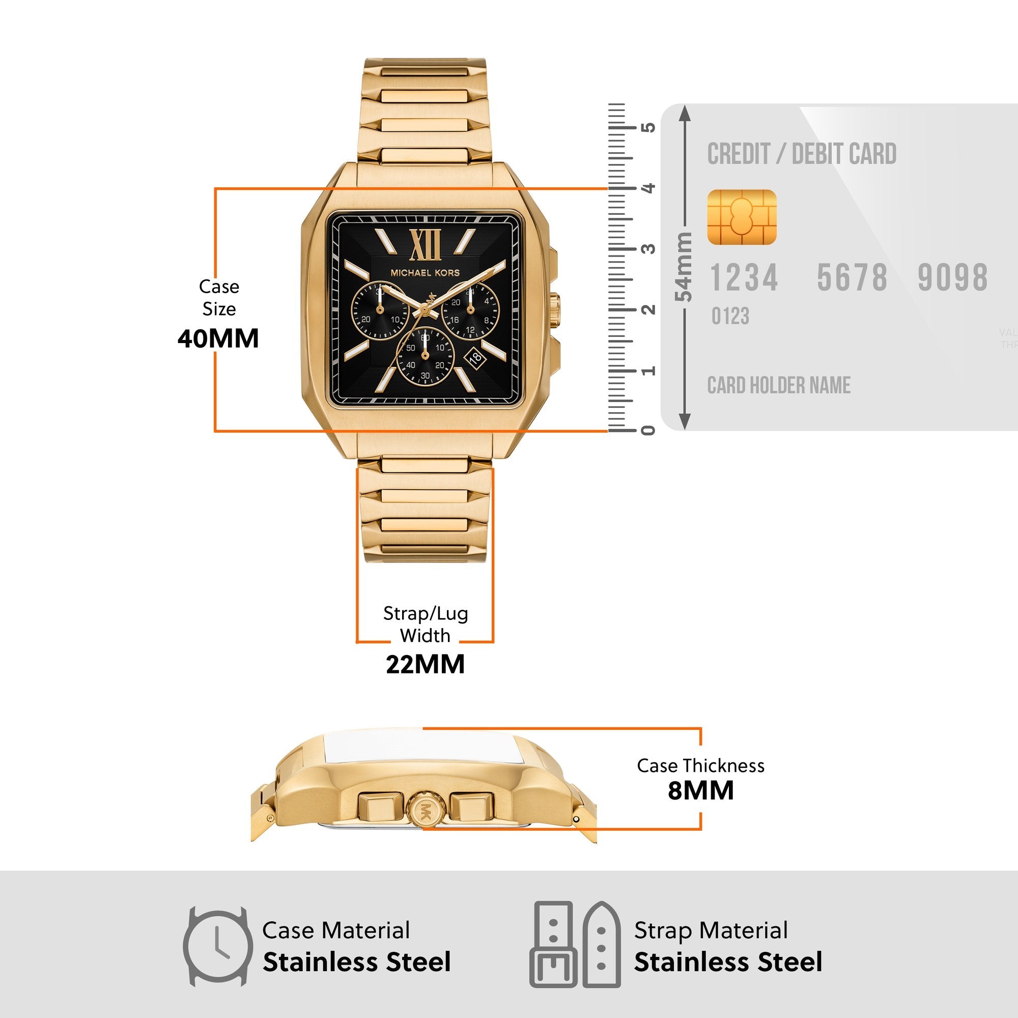 Michael Kors men's watch, black dial (view 8)