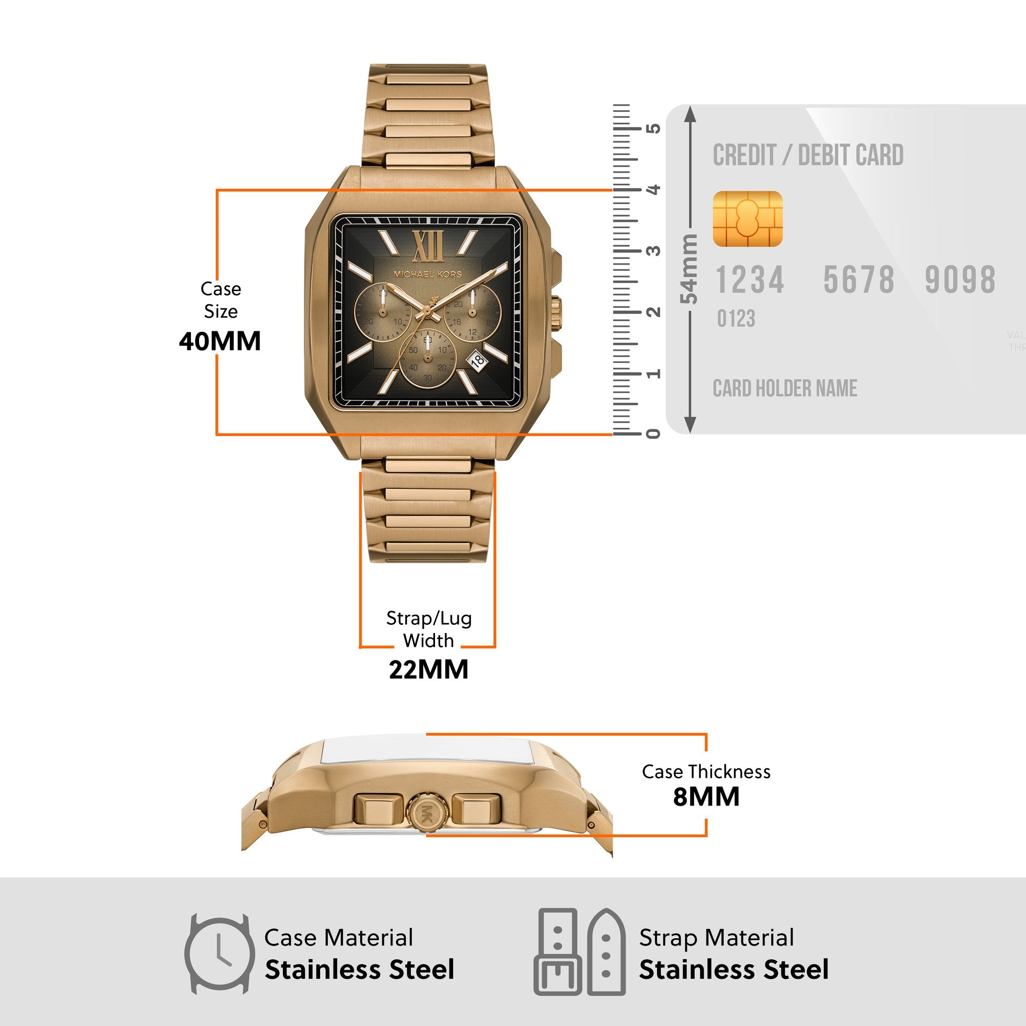 Michael Kors men's watch, two tone dial (view 8)