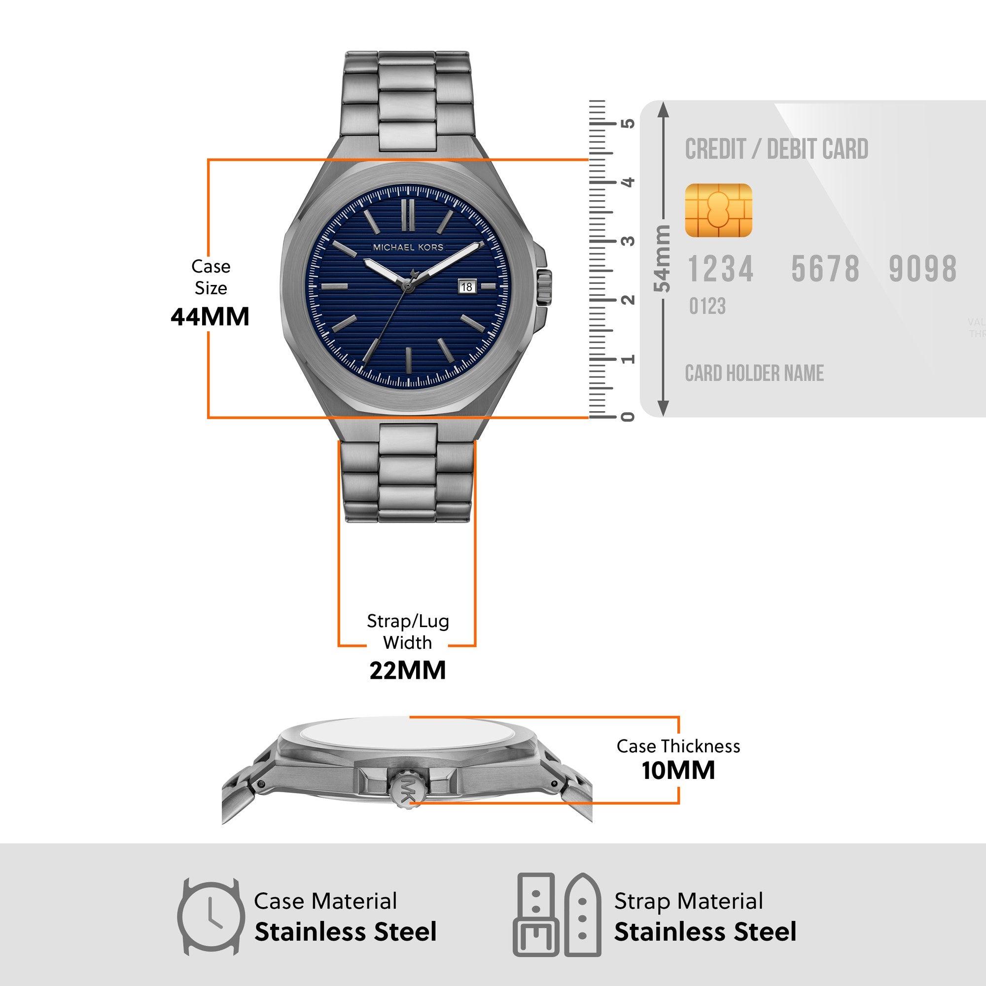 Michael Kors men's watch, blue dial (view 8)