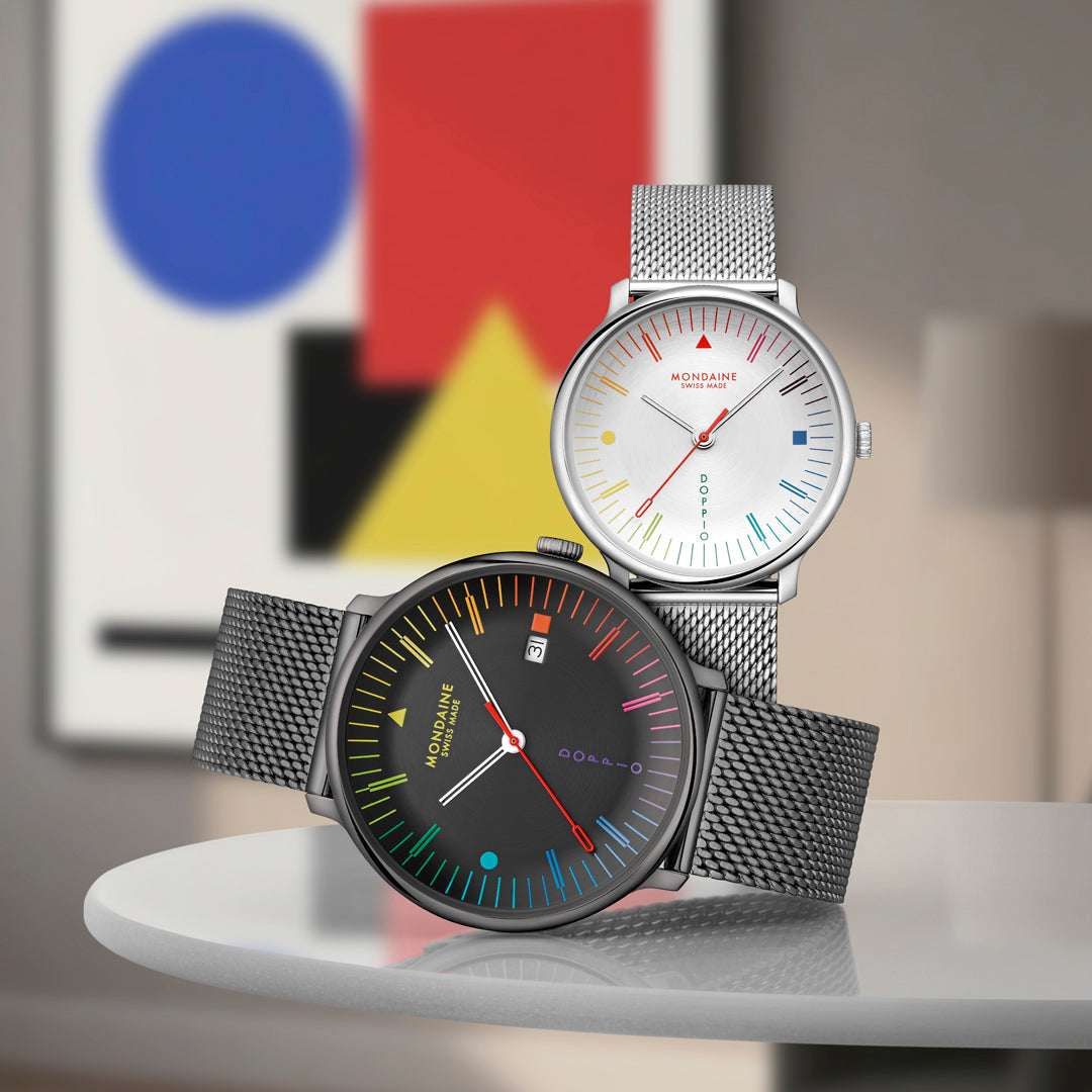 Mondaine Doppio Bauhaus Stainless Steel 33mm Watch - MLE.33112.SM