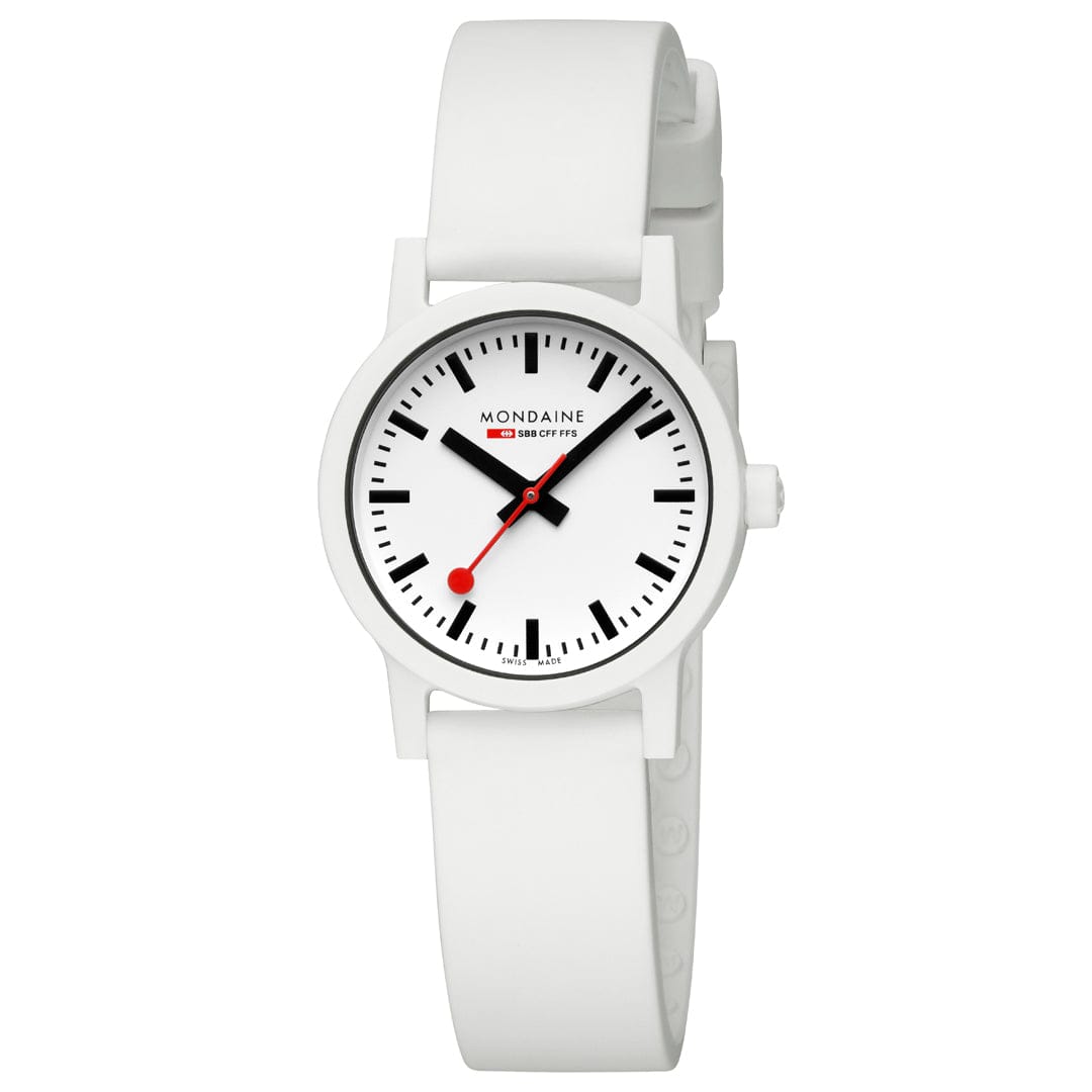 Mondaine Essence White Rubber Band Watch MS1.32110.RA