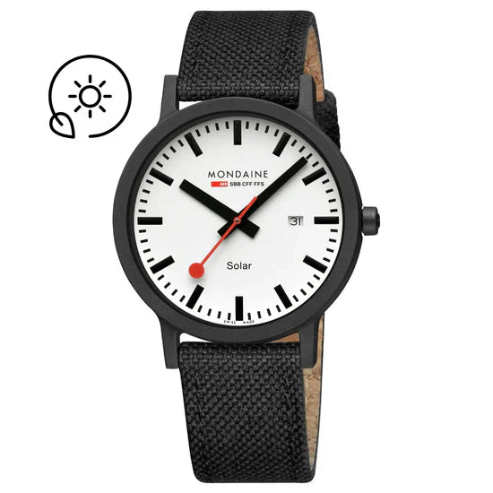 Mondaine Essence Solar Black 41mm Watch MS1.41910.LB