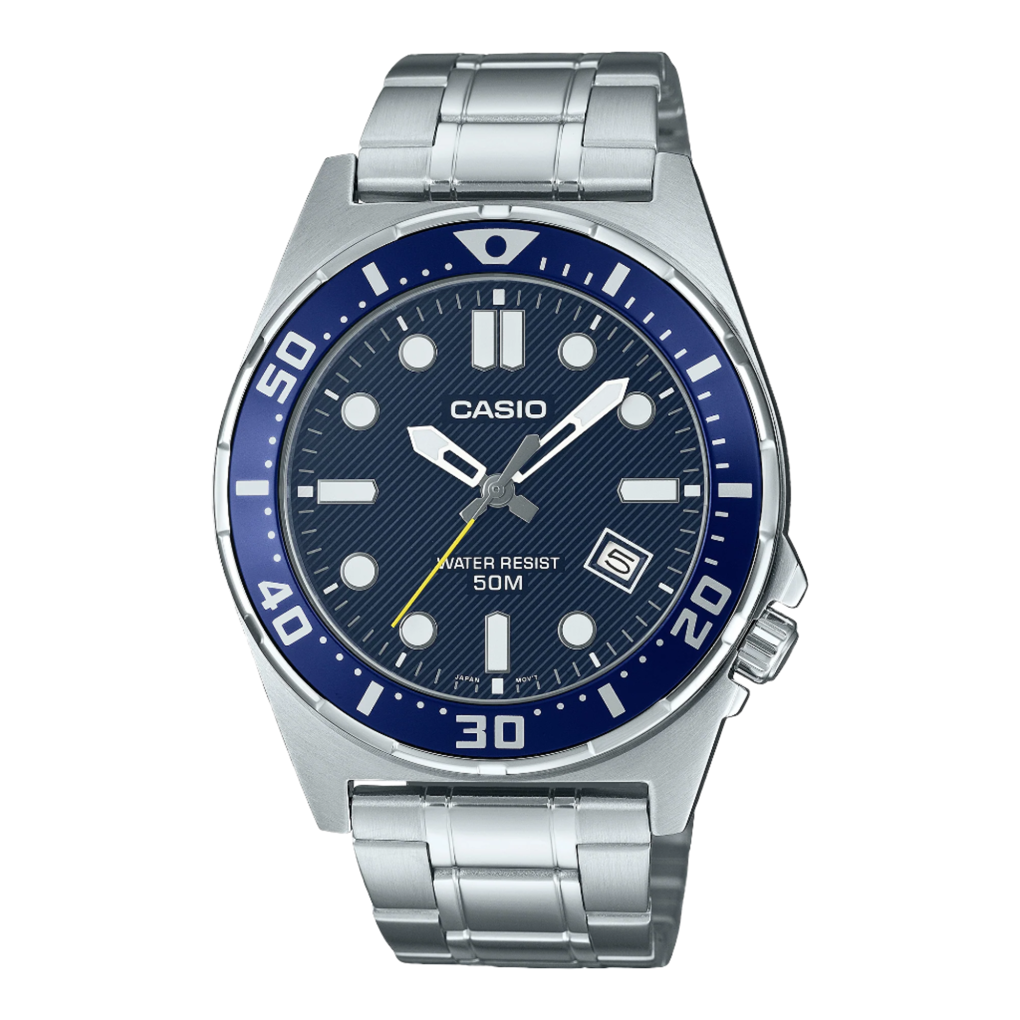 Casio Analog Diver Blue Dial Stainless Steel Watch MTD135D-2A