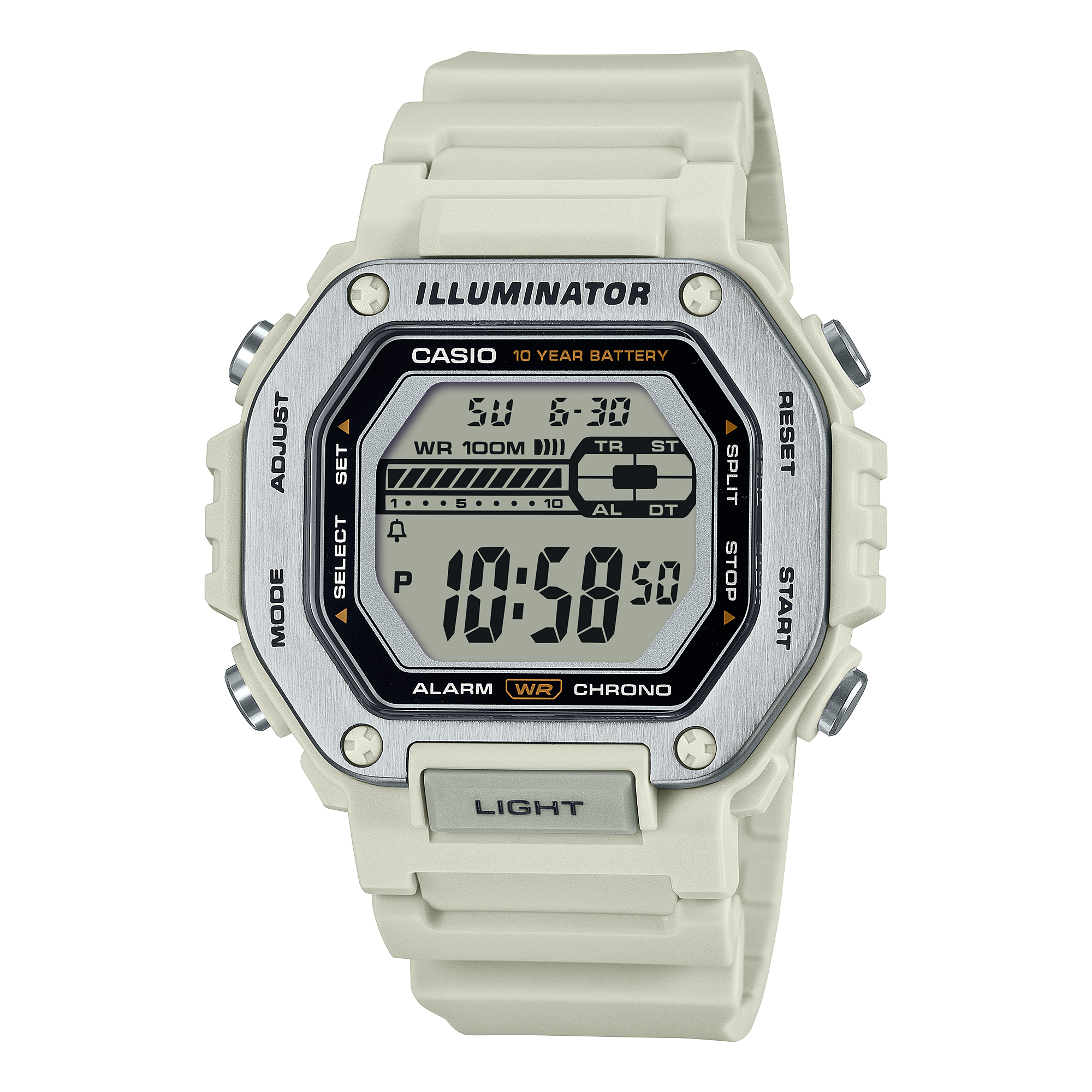 Casio Standard White Resin Band Watch MWD110H-8A