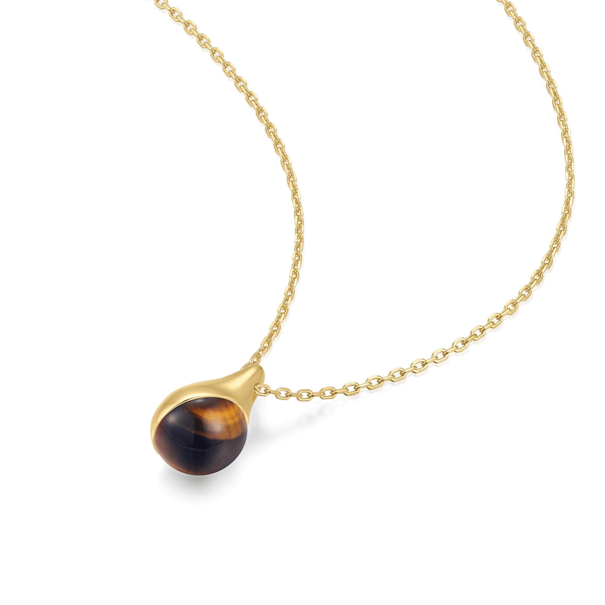 Ania Haie Gold Tiger Eye Pendant Necklace Modern Trendy Jewelry