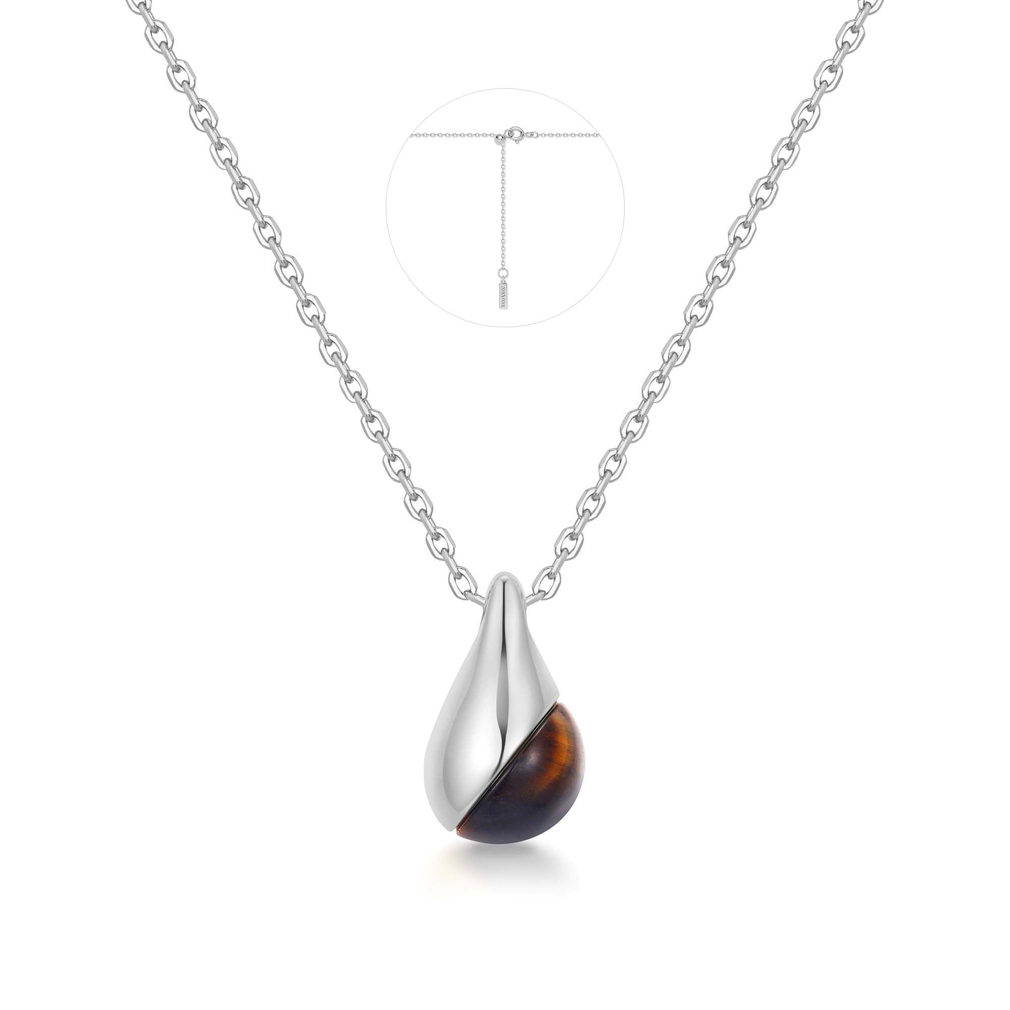 Ania Haie Silver Tiger Eye Necklace Unique Modern Luxury Jewelry