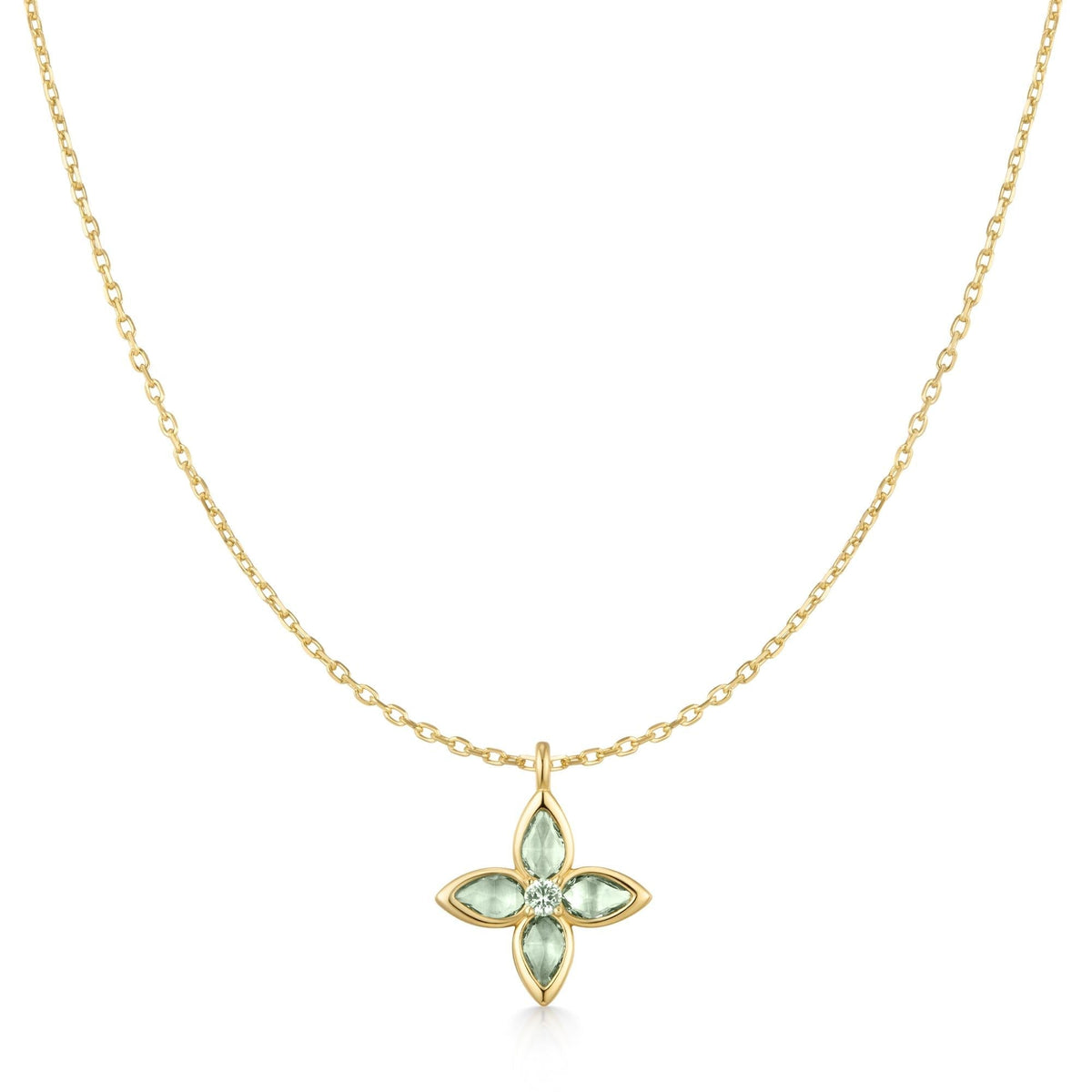 Ania Haie Gold Mint Green Lucky Clover Necklace