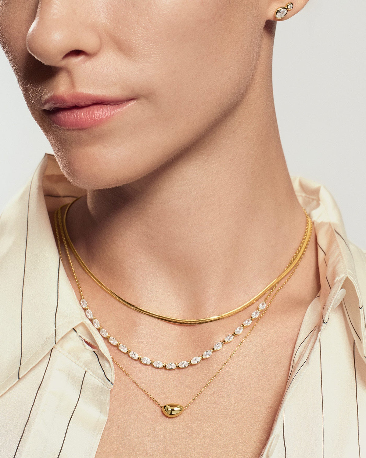 Ania Haie Gold Organic Dome Pebble Necklace N076-01G N076-01G view 5