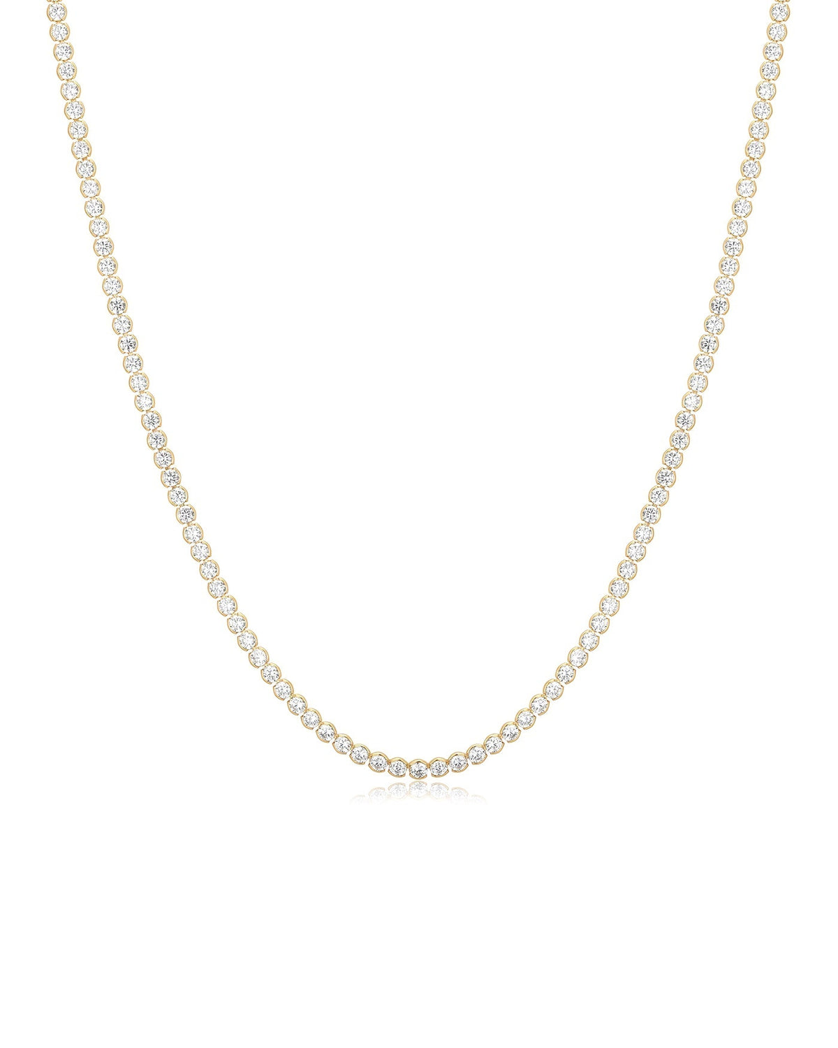 Ania Haie Gold Half-Bezel Round Tennis Necklace N076-16G N076-16G front packshot