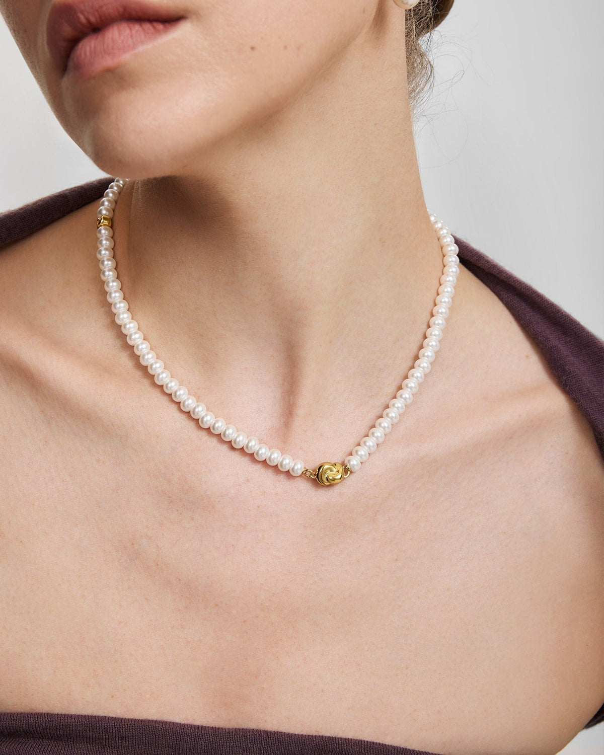 Ania Haie Gold Glass Pearl Beaded Twist Station Necklace N077-02G N077-02G view 2
