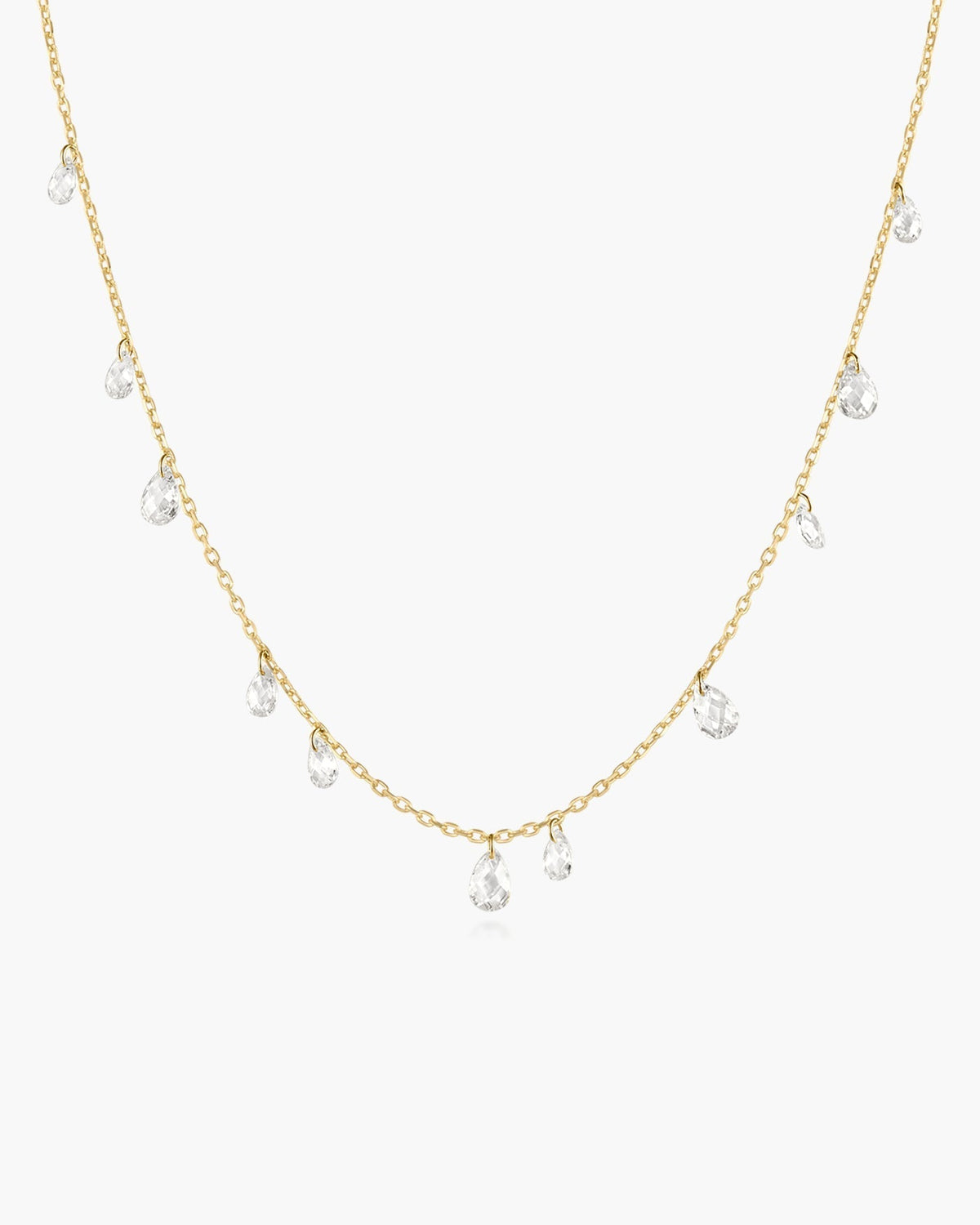 Ania Haie Gold Ethereal Teardrop Dangle Station Necklace N078-01G N078-01G front packshot