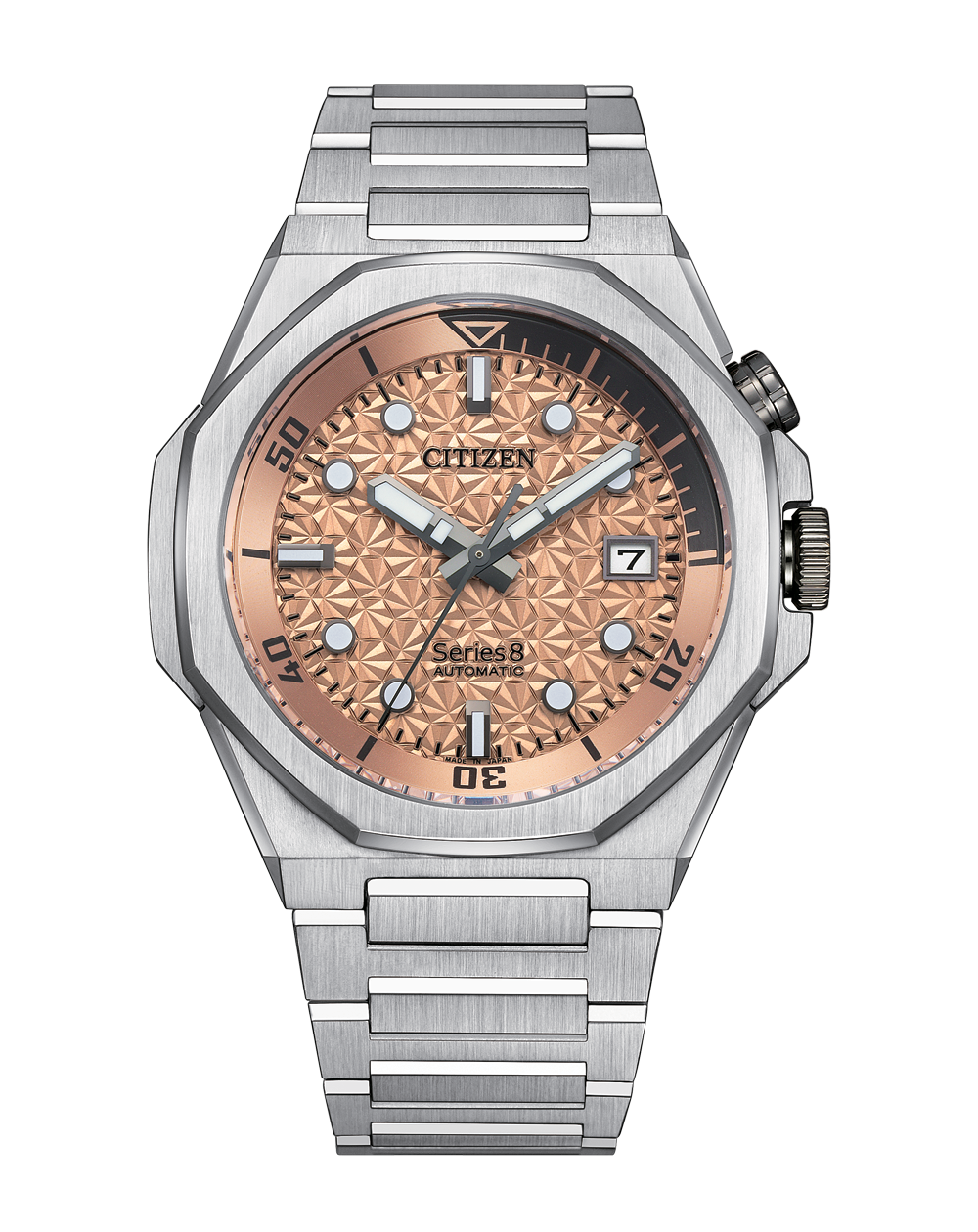 Citizen Series 8 Stainless Steel Brown Dial Watch NB6066- 51W