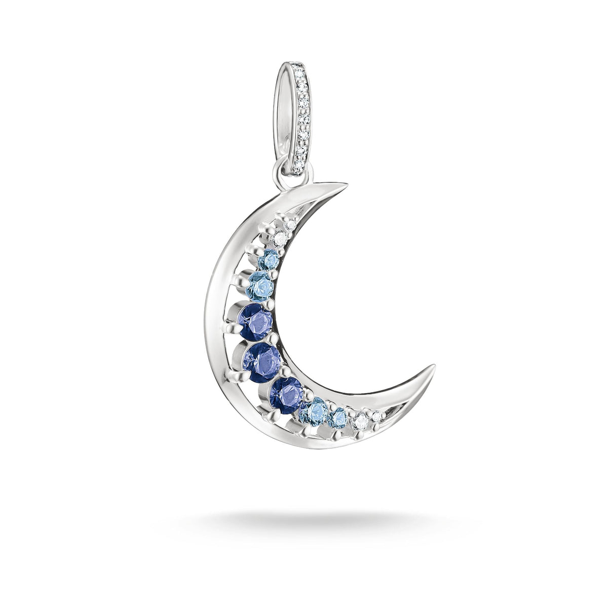Thomas Sabo Pendant moon with blue stones TPE1020BLU TPE1020BLU front packshot