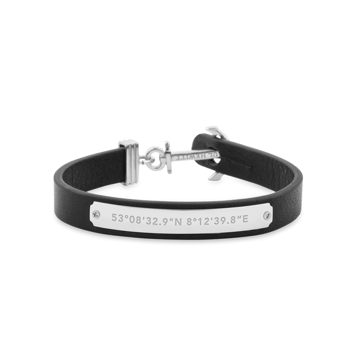 Paul Hewitt Signum Male Coordinates Silver / Black Bracelet - XXL