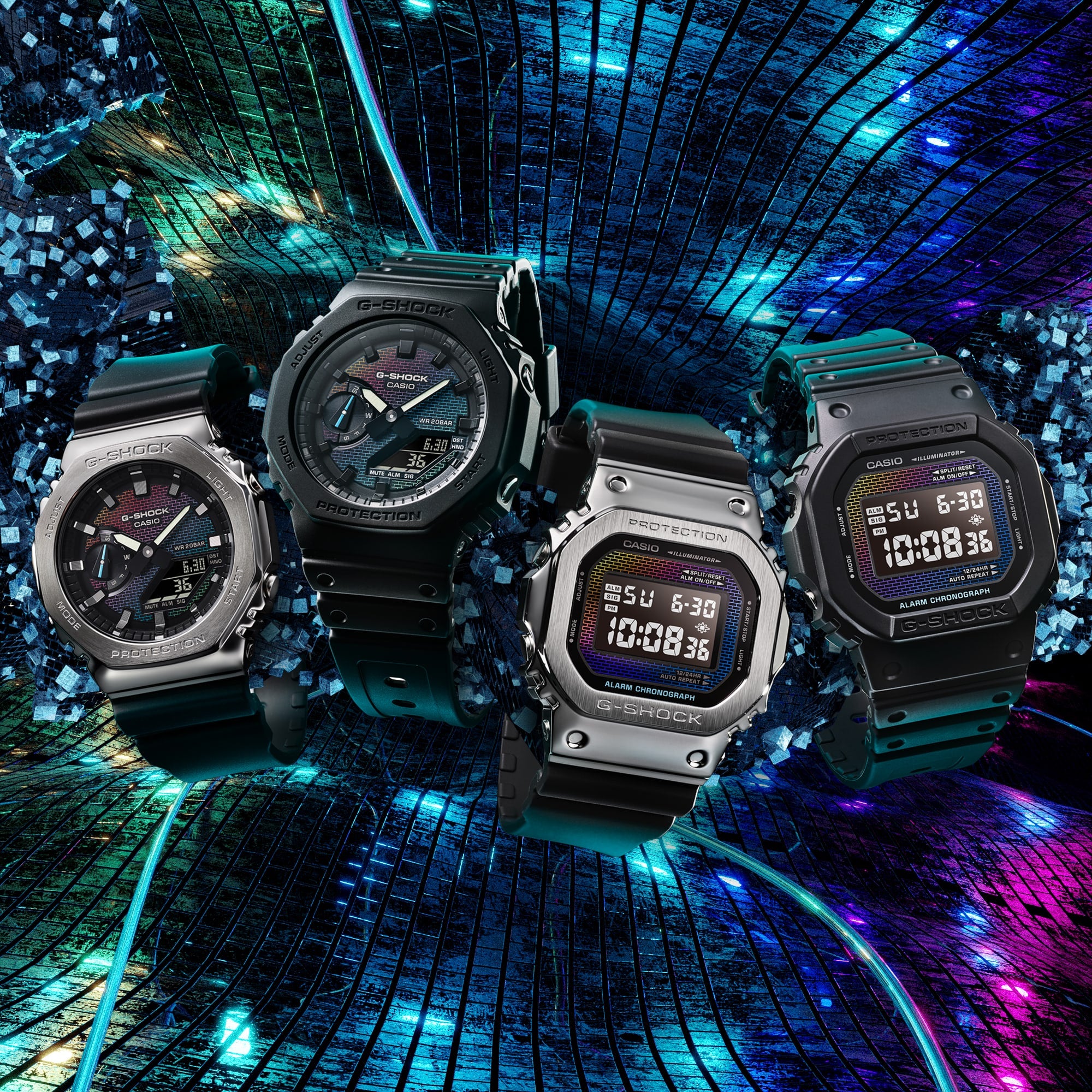 G-Shock 5600 Series Timepiece with Rainbow Gradation DW5600RW-1D