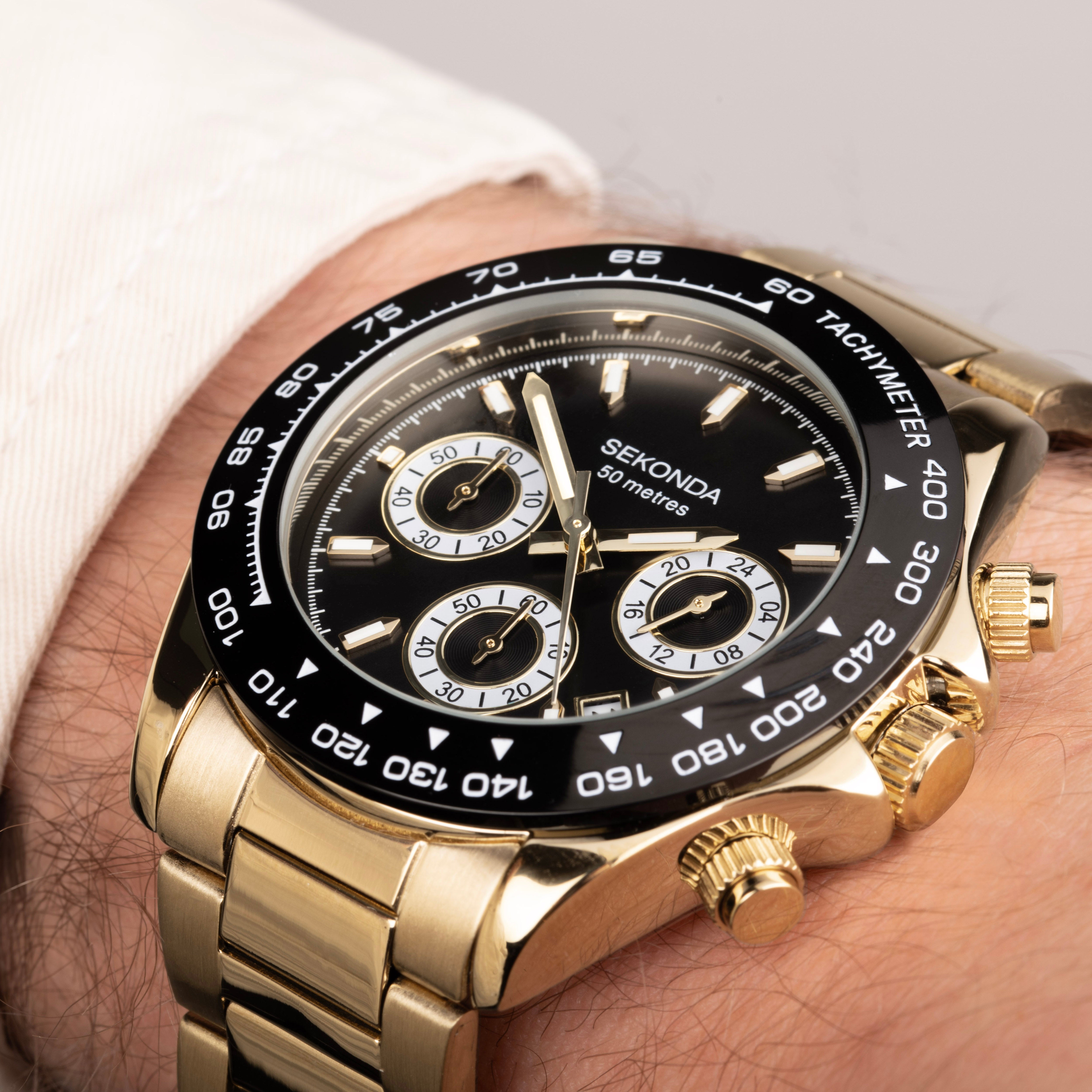 Sekonda Circuit Black Stainless Steel Mens Luxury Watch 2024