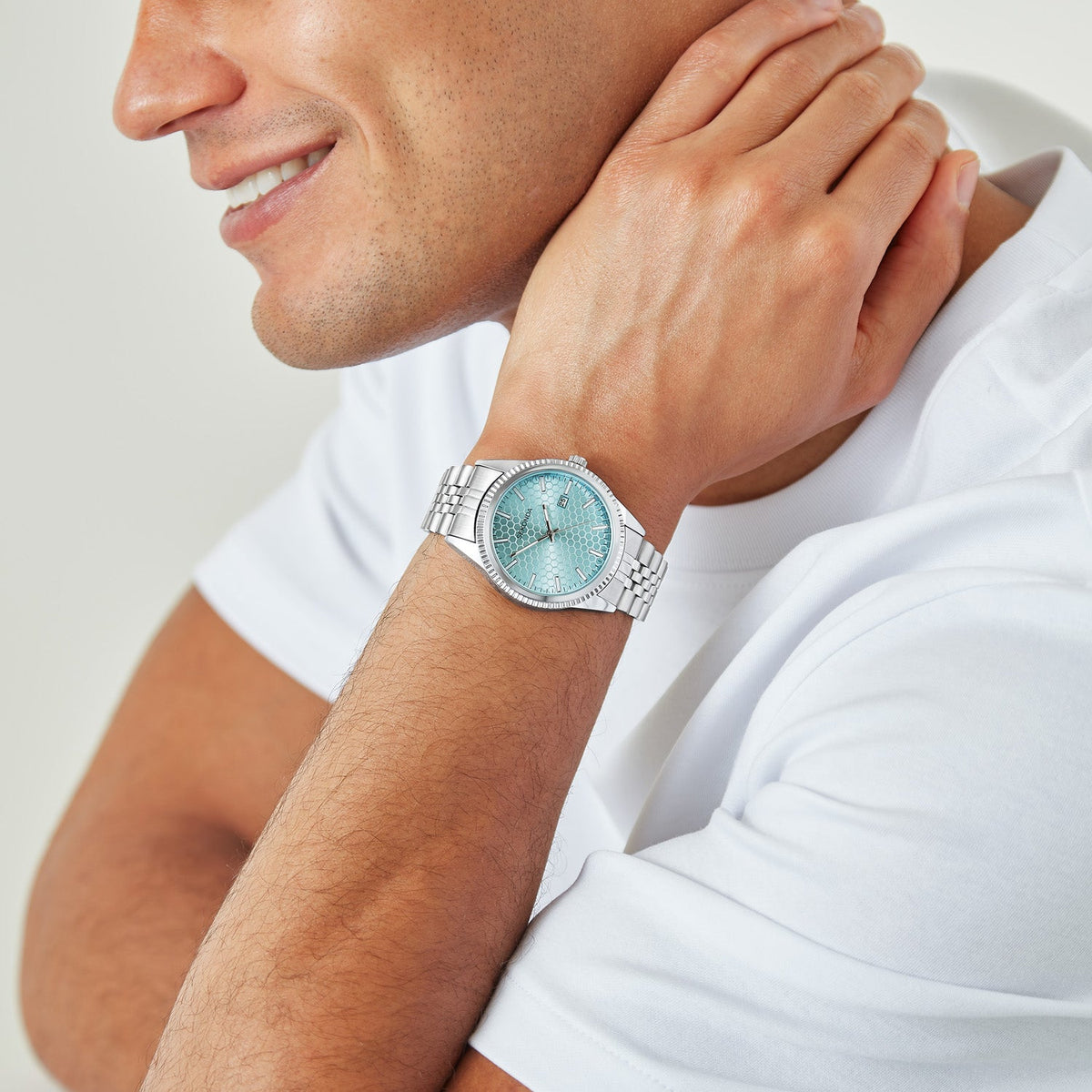 Sekonda King Light Blue Dial Silver Steel Mens Watch SK30347 view 2