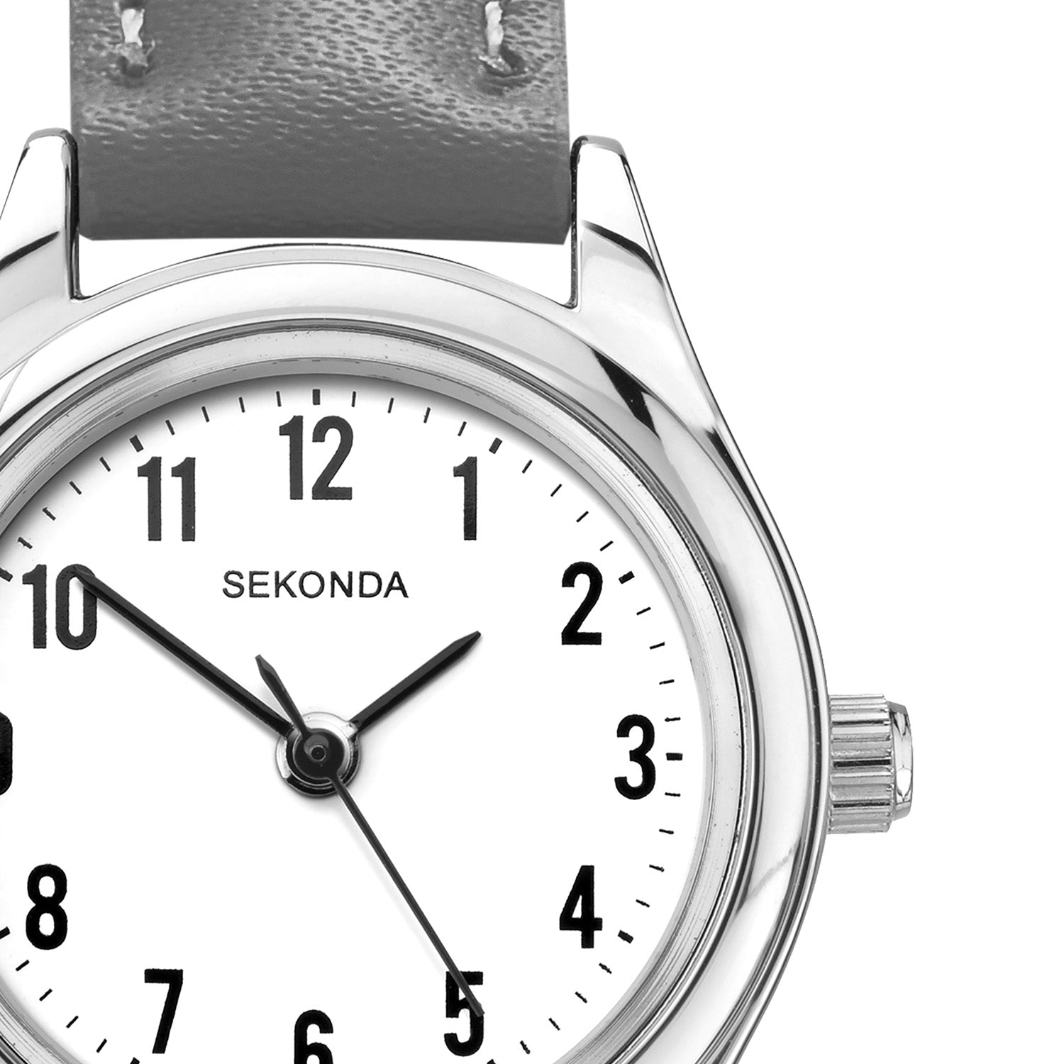 Sekonda Womens Grey Leather Watch White Dial 25mm Elegant Gift