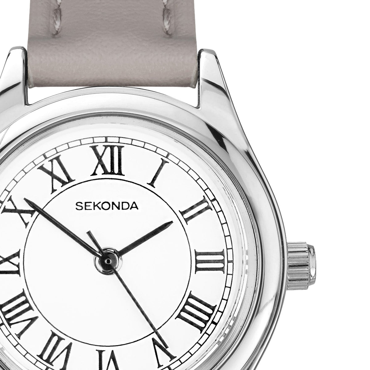 Sekonda Evans White Dial 25mm Womens Watch Grey SK40730