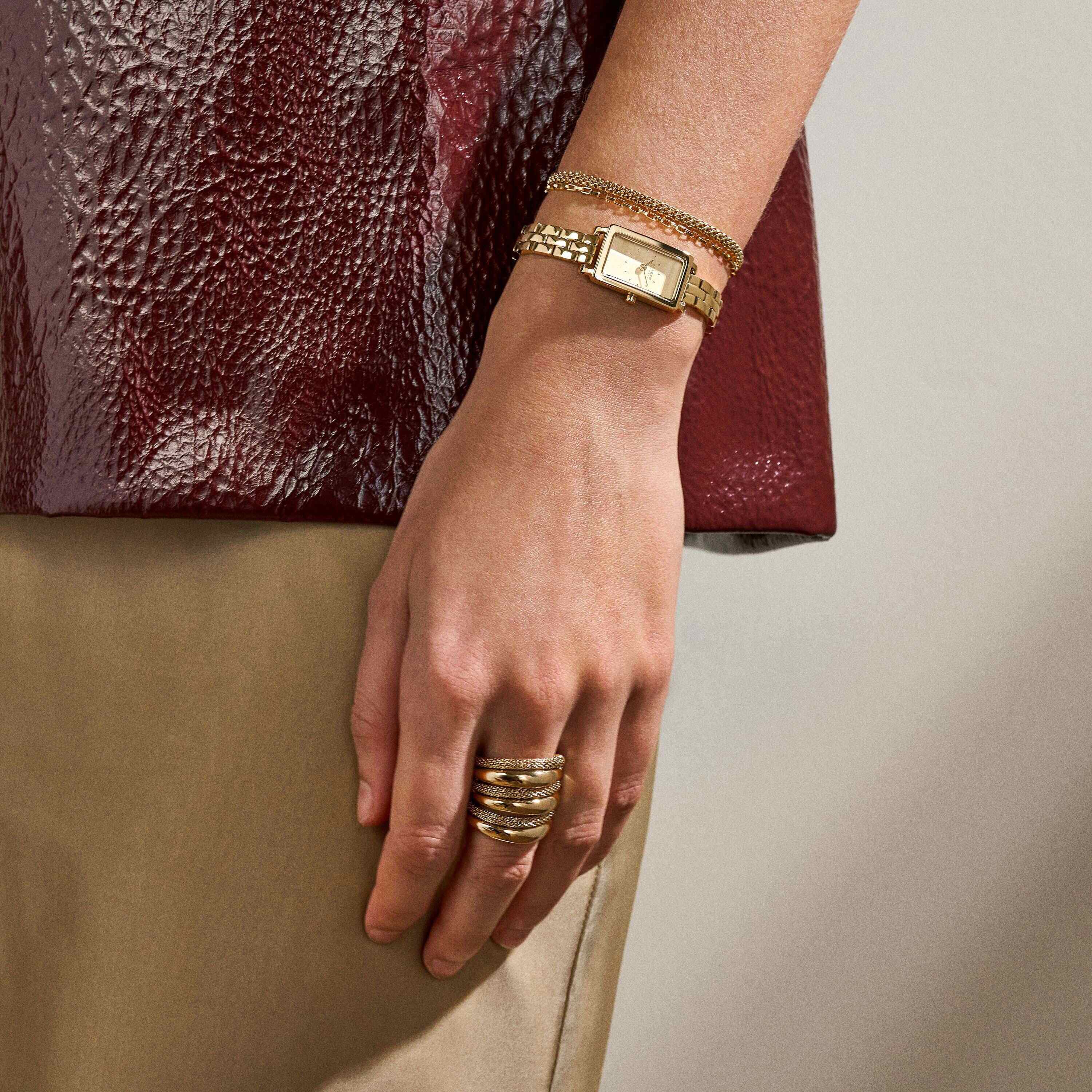 Skagen Hagen Micro Gold Dial Stainless Steel Watch SKW3154