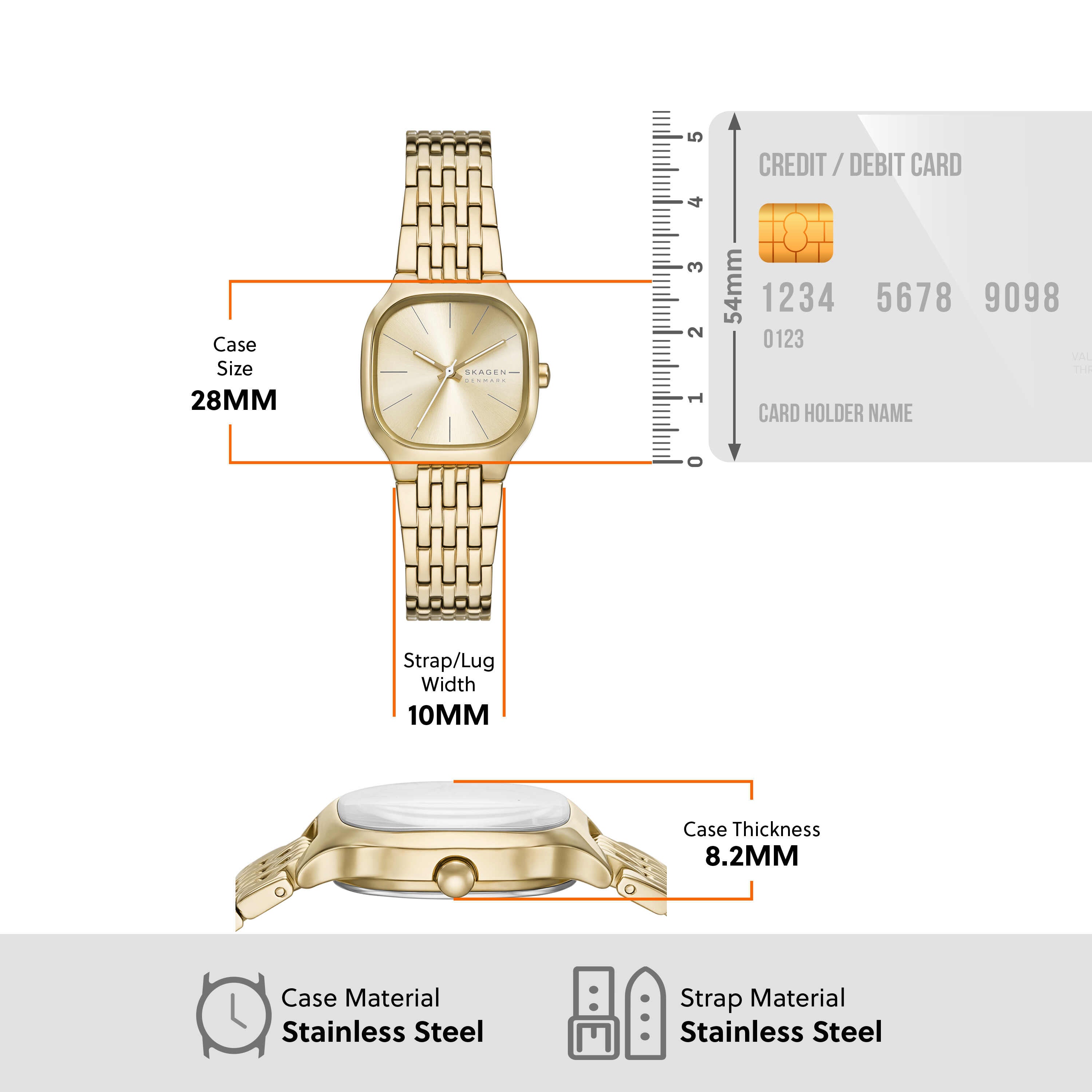 Skagen Mellem Lille Three-Hand Gold Stainless Steel Watch SKW3162
