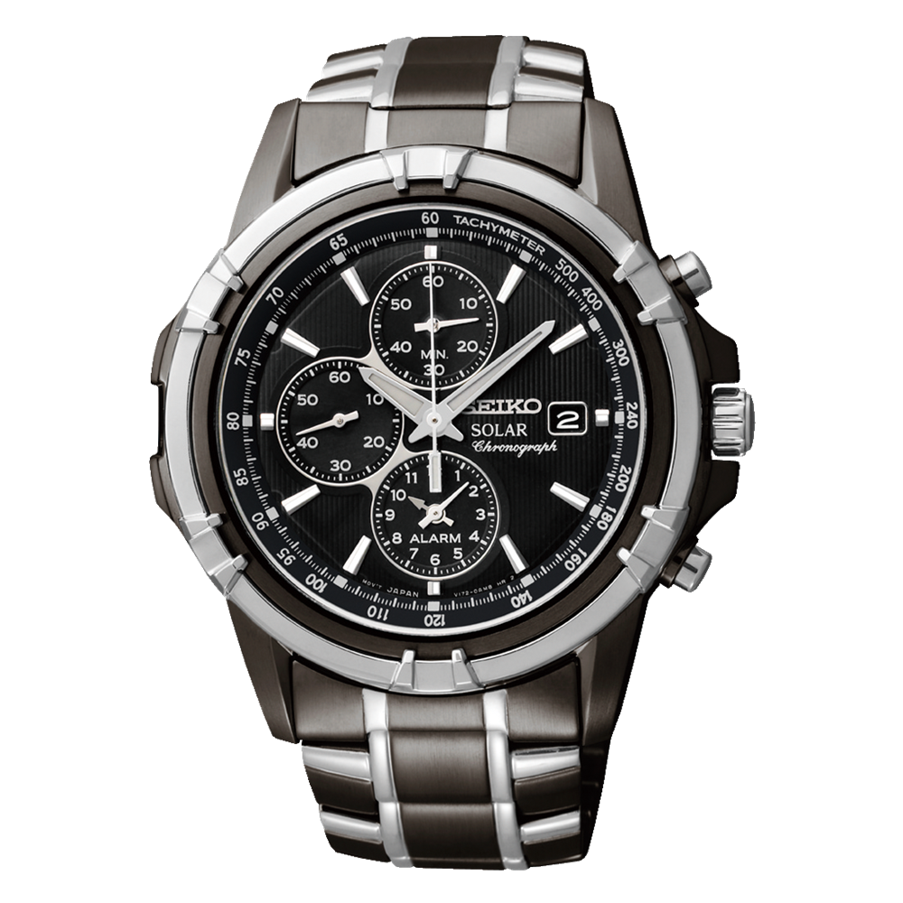 Seiko Solar Coutura Men's Chronograph Watch Black Dial SSC143P-9