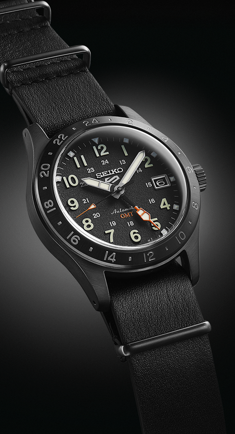 Seiko All Black GMT Field Sports Men's Watch SSK025K