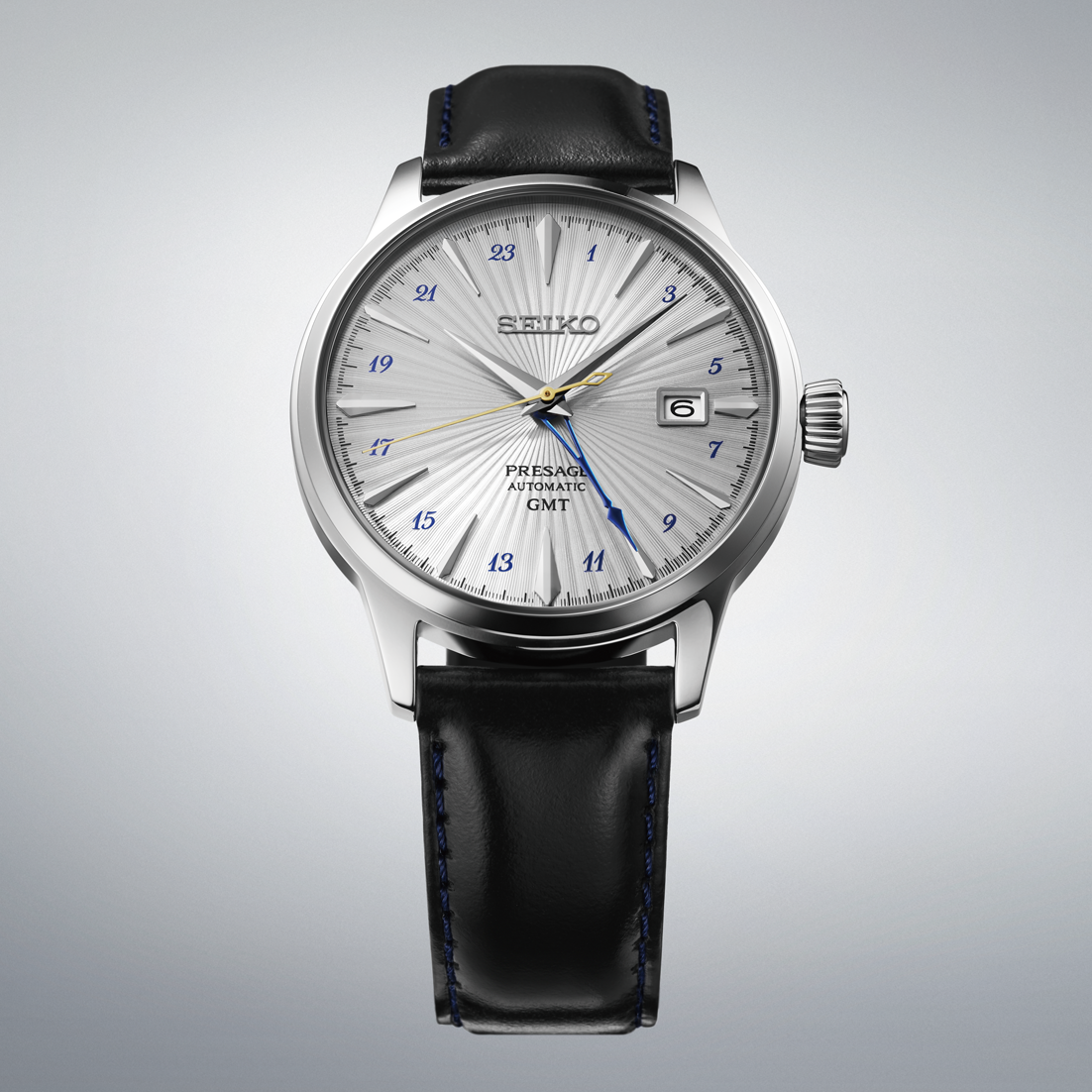 Seiko Presage Cocktail Time GMT Grey Dial Leather SSK049J