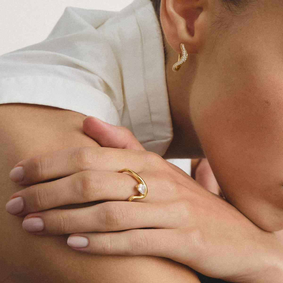 Thomas Sabo Ring with zirconia in teardrop shape TR2543MY50