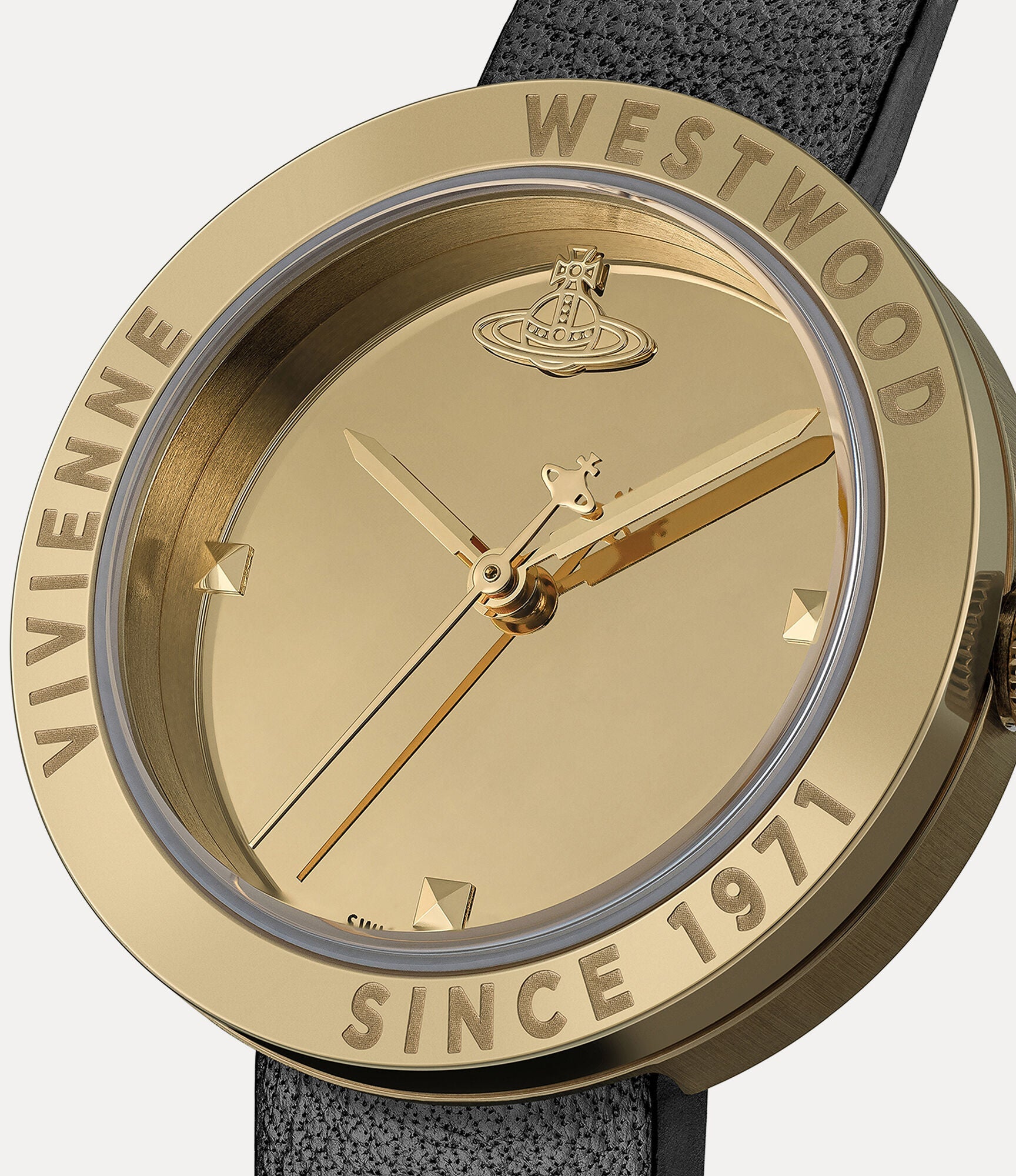 Vivienne Westwood The Rebel Gold Dial Leather Women's Watch VV303BKGD