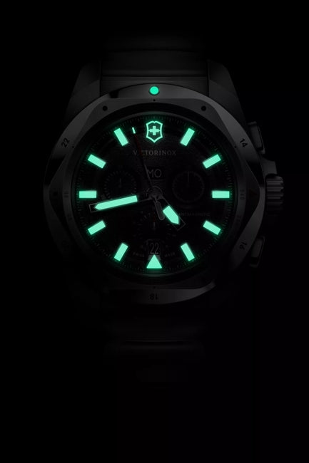 Victorinox Inox 43 Chrono Black Dial Rubber Strap Watch 241983