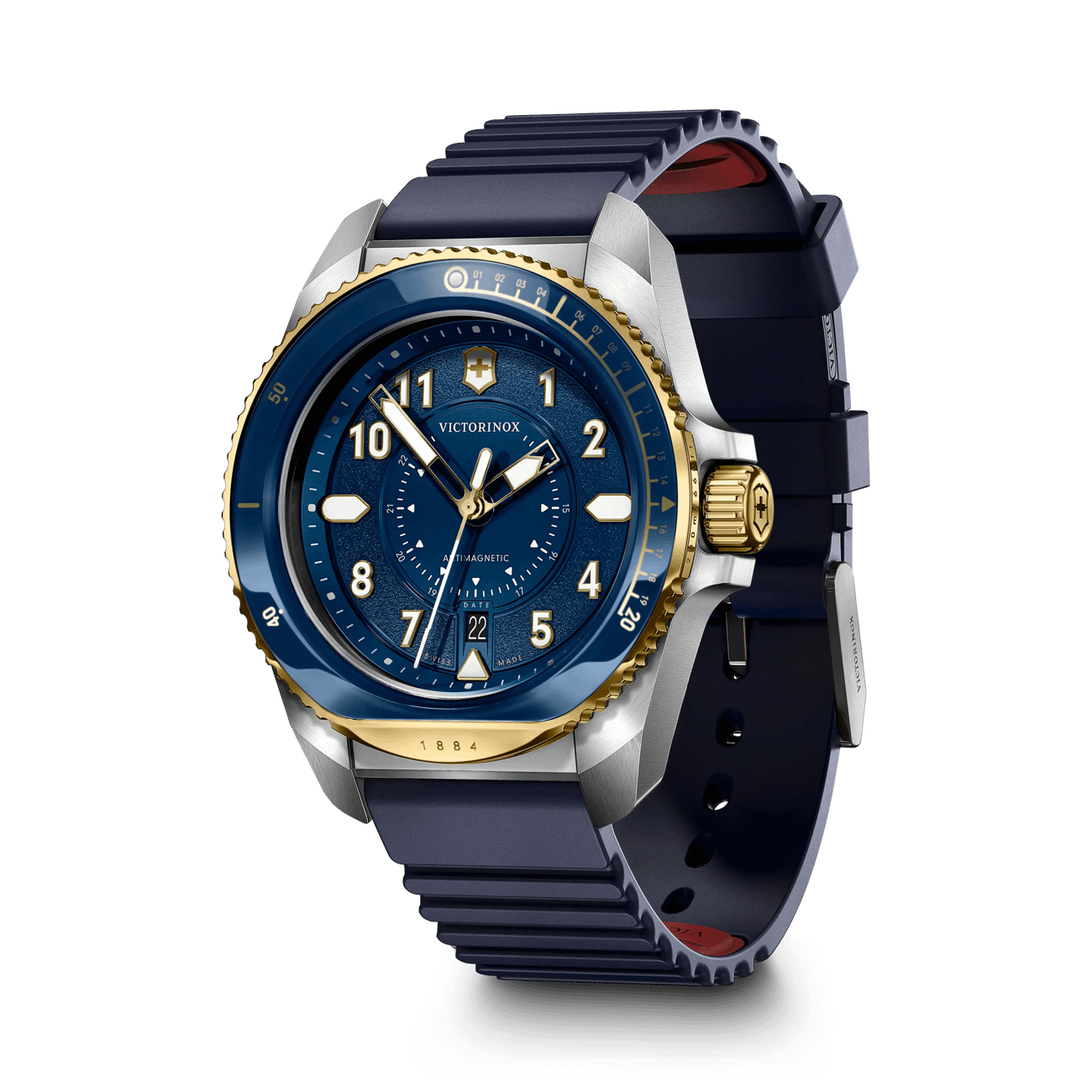 Victorinox Journey 1884 43mm Blue Rubber Strap Blue Dial Watch 242013
