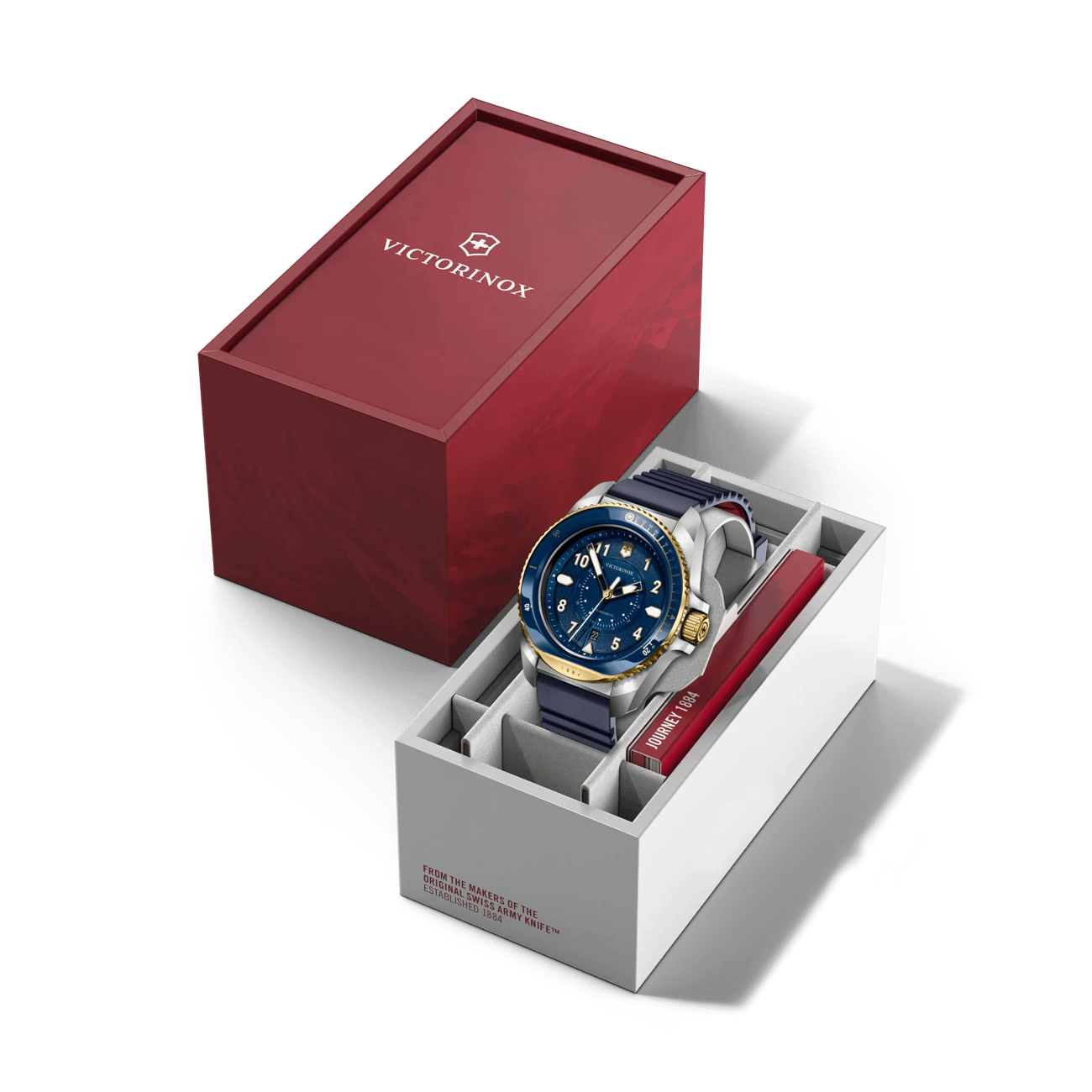 Victorinox Journey 1884 43mm Blue Rubber Strap Blue Dial Watch 242013