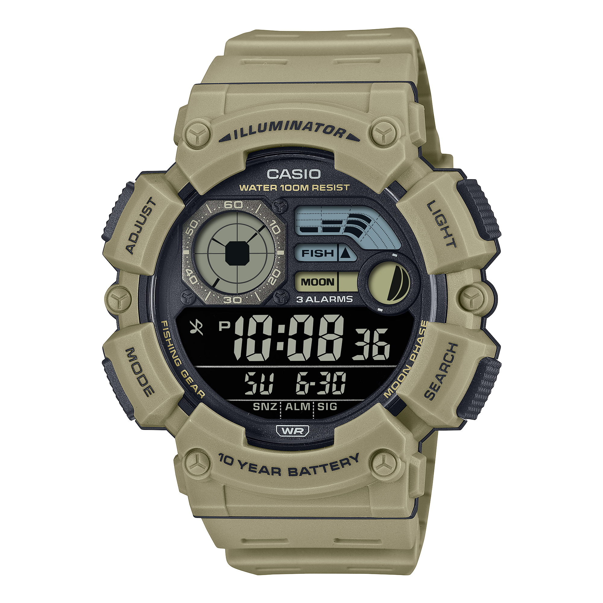 Casio Digital Beige Resin Band Watch WS1500H-5B