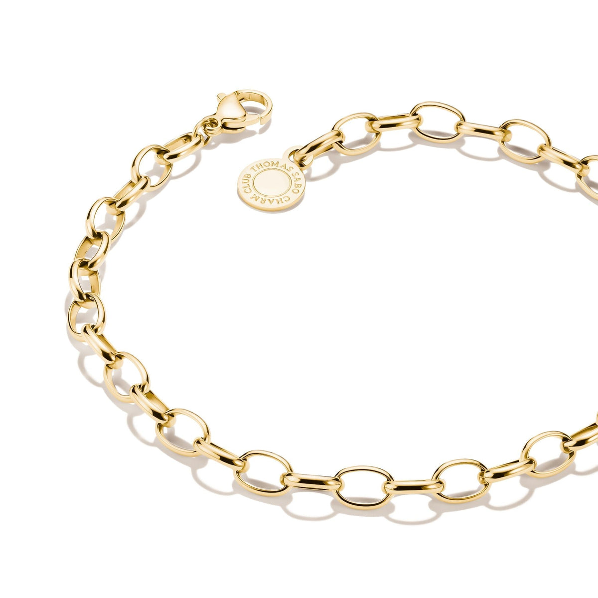 Thomas Sabo Gold-Tone Stainless Steel Charm Club Anchor Chain Bracelet CX0163SY-15 view 2