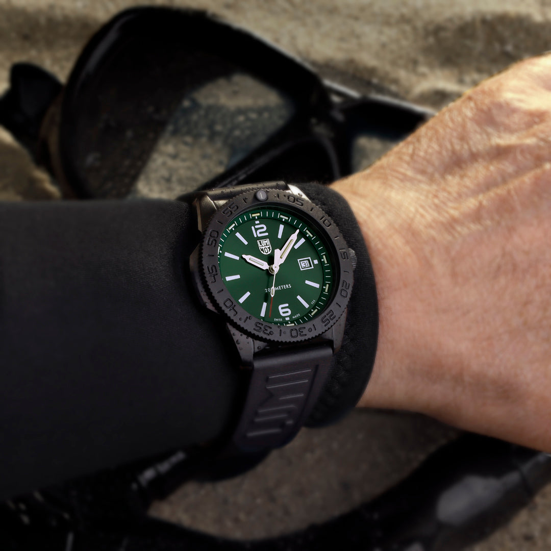 Luminox Pacific Diver Green Dial Black Steel 44mm Watch - XS.3137.B