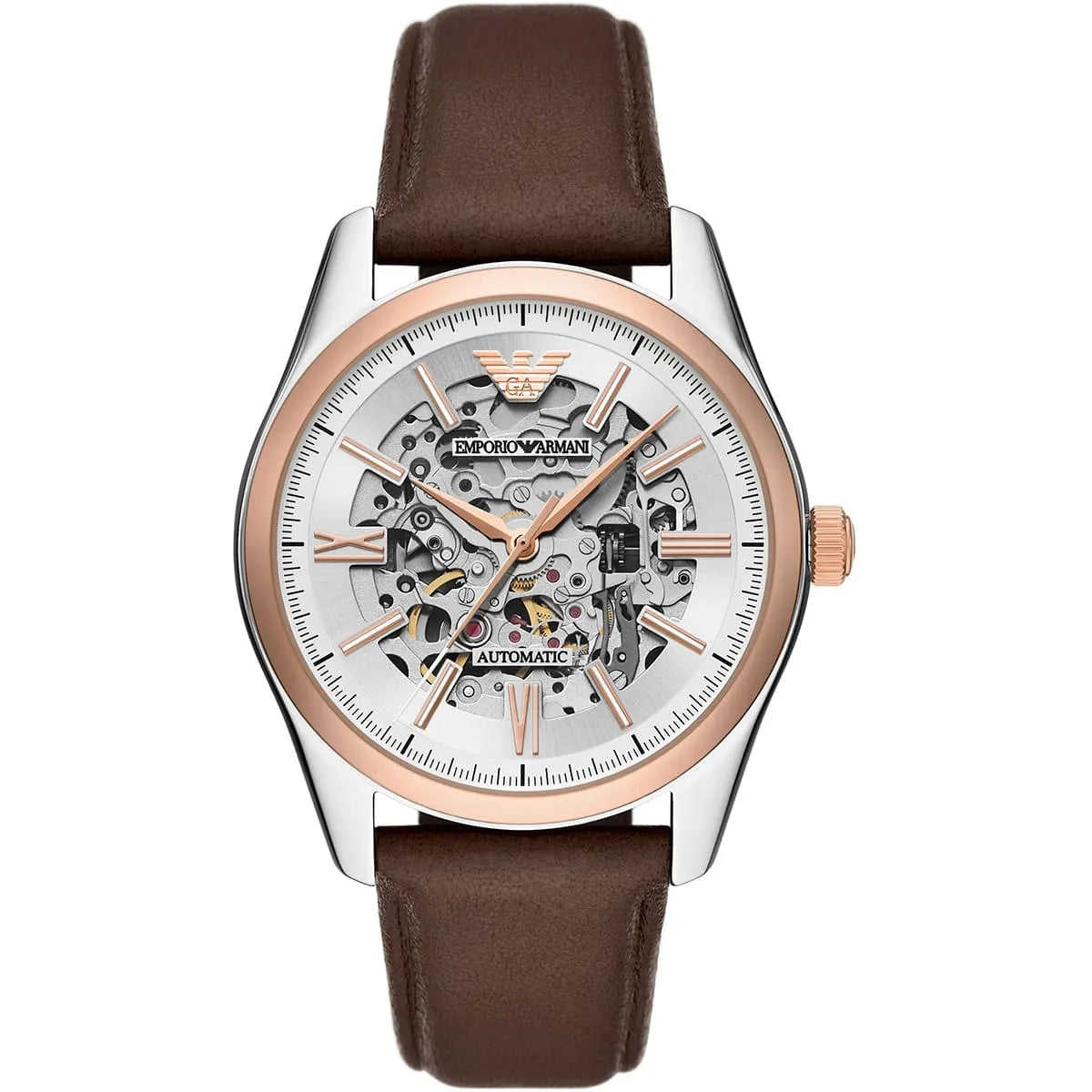 Emporio Armani Antonio Brown Leather Strap Watch AR60094