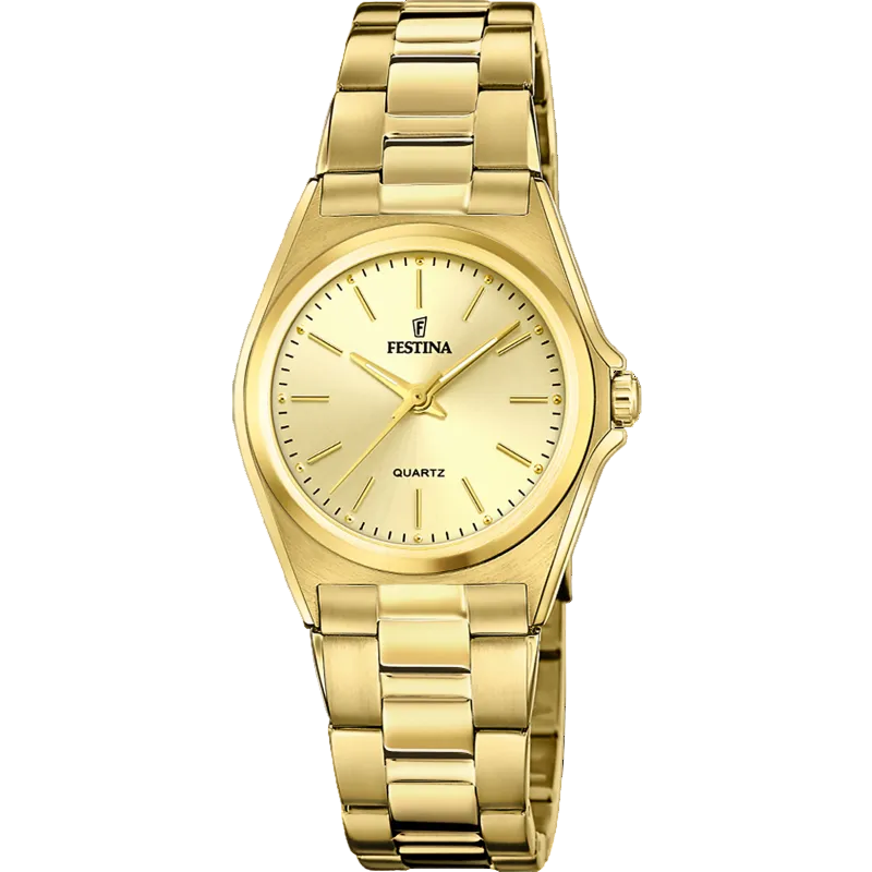 Festina Classic Gold Dial Stainless Steel Women's Watch F20557/3