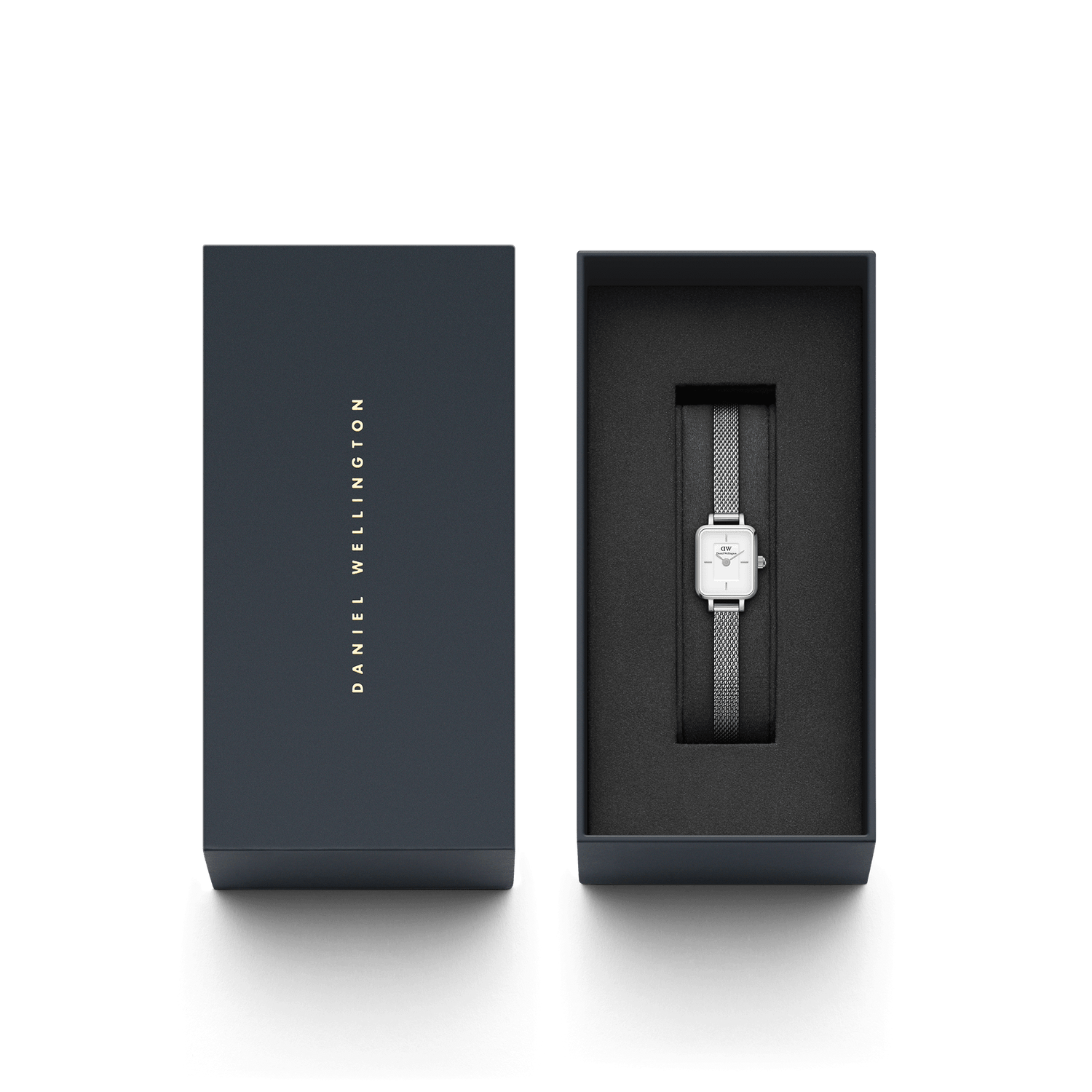 Daniel Wellington Quadro Mini Sterling White Dial Watch DW00100726
