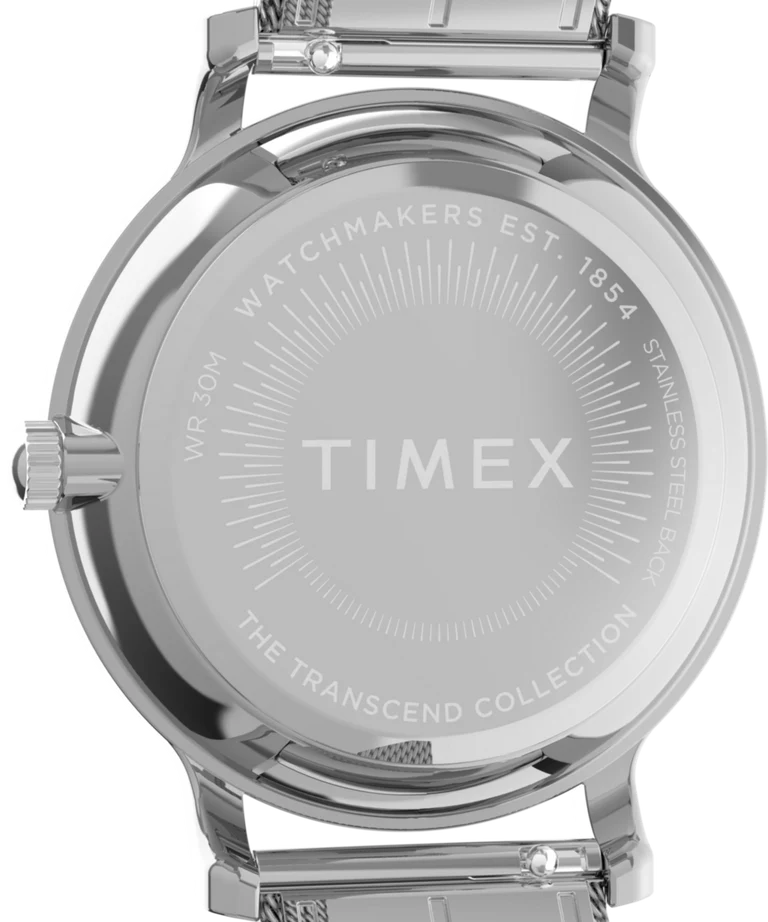 Timex Transcend 34mm Blue Dial Stainless Steel Silver Dial Watch TW2V10100