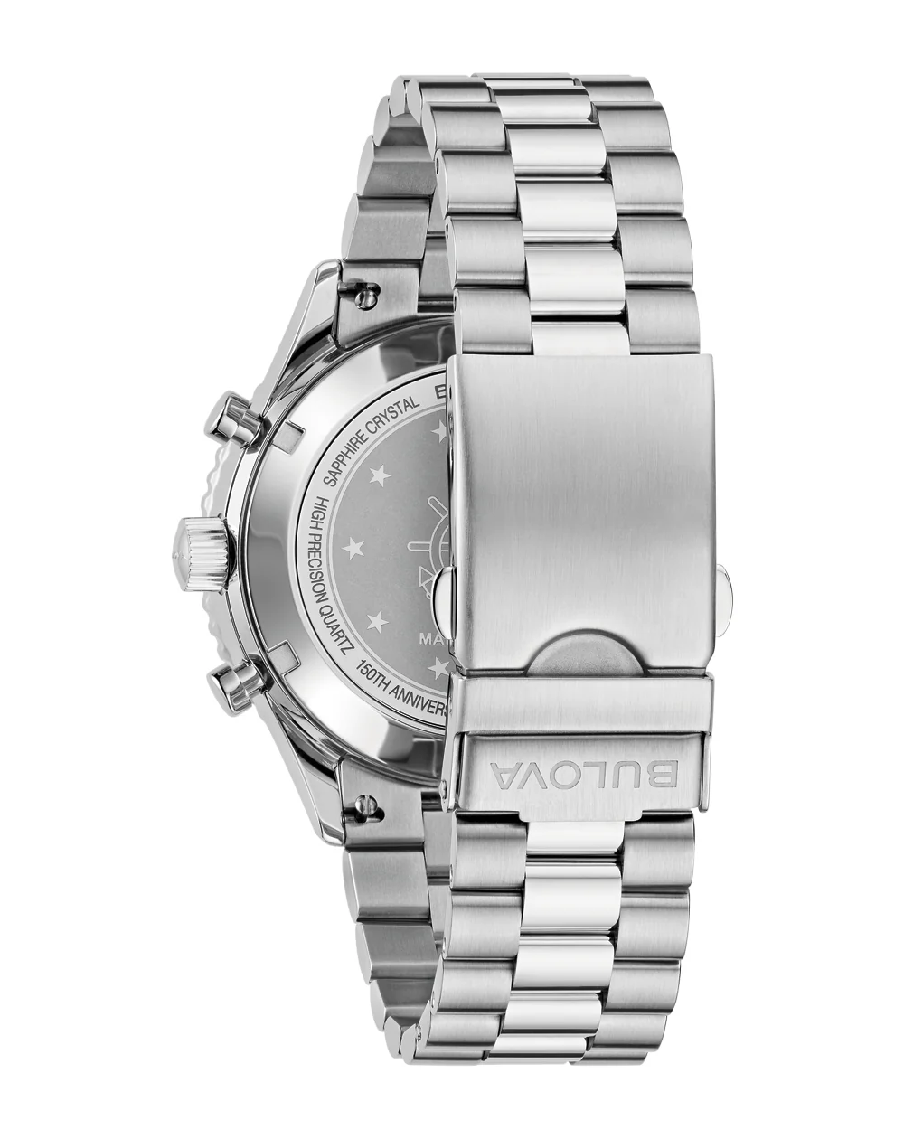 Bulova Marine Star Heritage Chronograph Black Dial Mens Watch 98B451